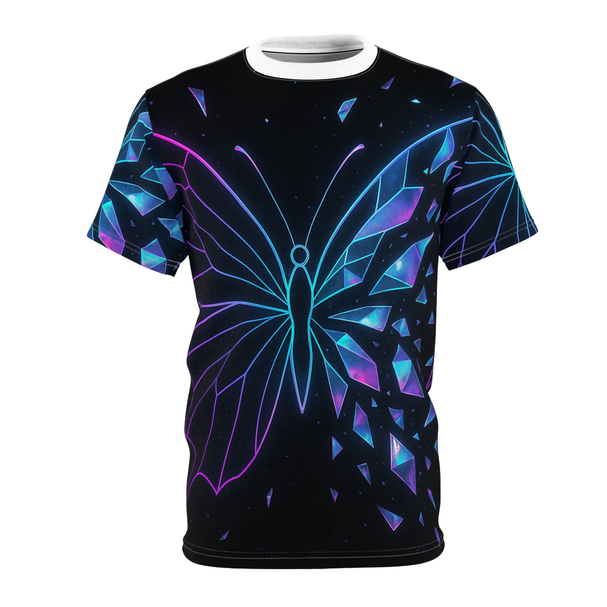 Colorful Butterfly AOP Unisex Tee, Graphic T-Shirt, Casual Wear, Unique Gift, Trendy Fashion, Butterfly Lover Apparel