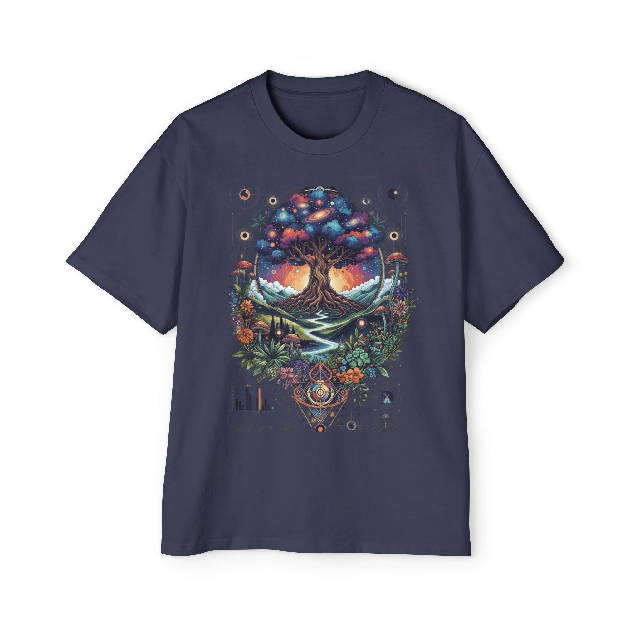 Bohemian Tree of Life Tee, Oversized Men's Shirt, Festival Wear, Nature Lover Gift, Eco-Friendly Fashion, Casual Summer Top