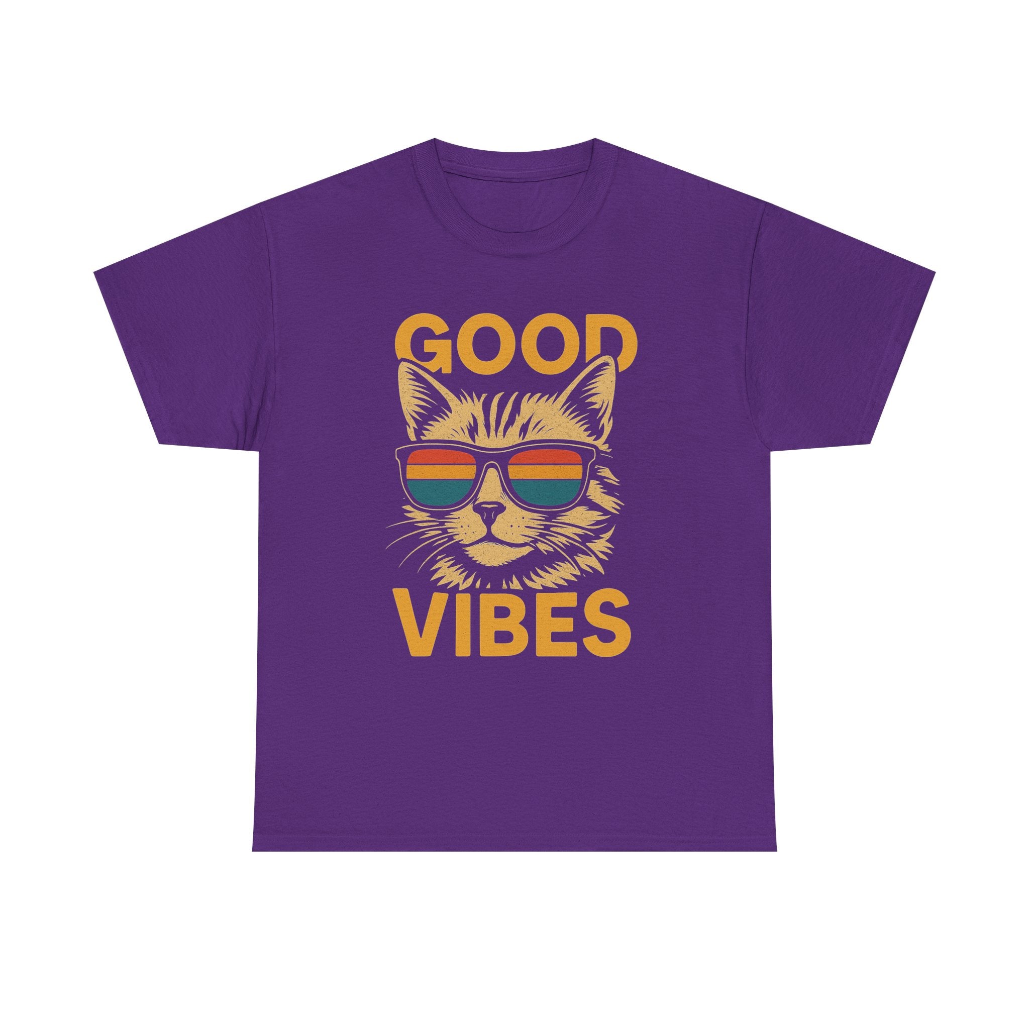 Good Vibes Cat Tee, Unisex Cotton T-Shirt, Summer Casual Top, Gift for Cat Lovers, Fun Pet Shirt, Chill Vibes Outfit
