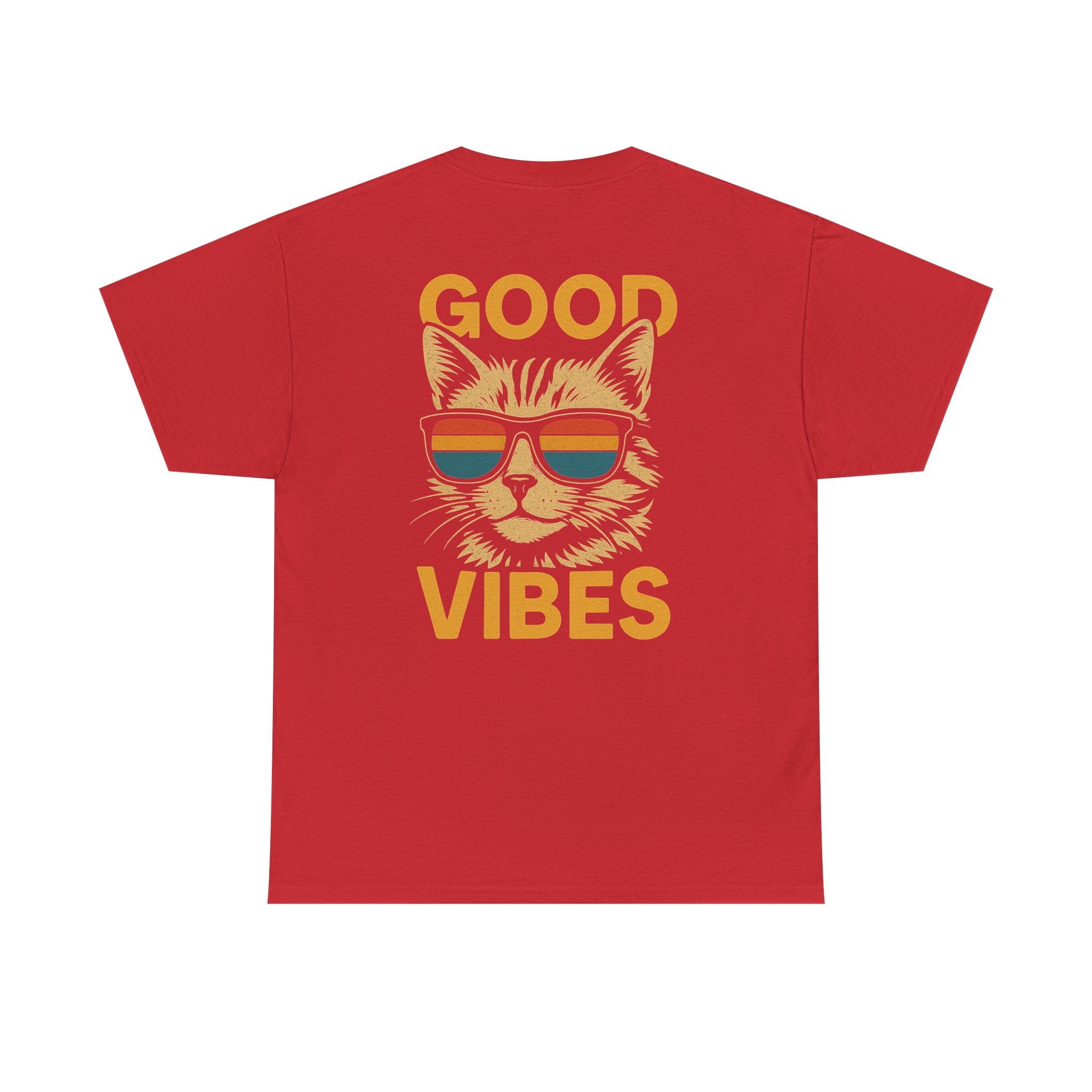 Good Vibes Cat Tee, Unisex Cotton T-Shirt, Summer Casual Top, Gift for Cat Lovers, Fun Pet Shirt, Chill Vibes Outfit