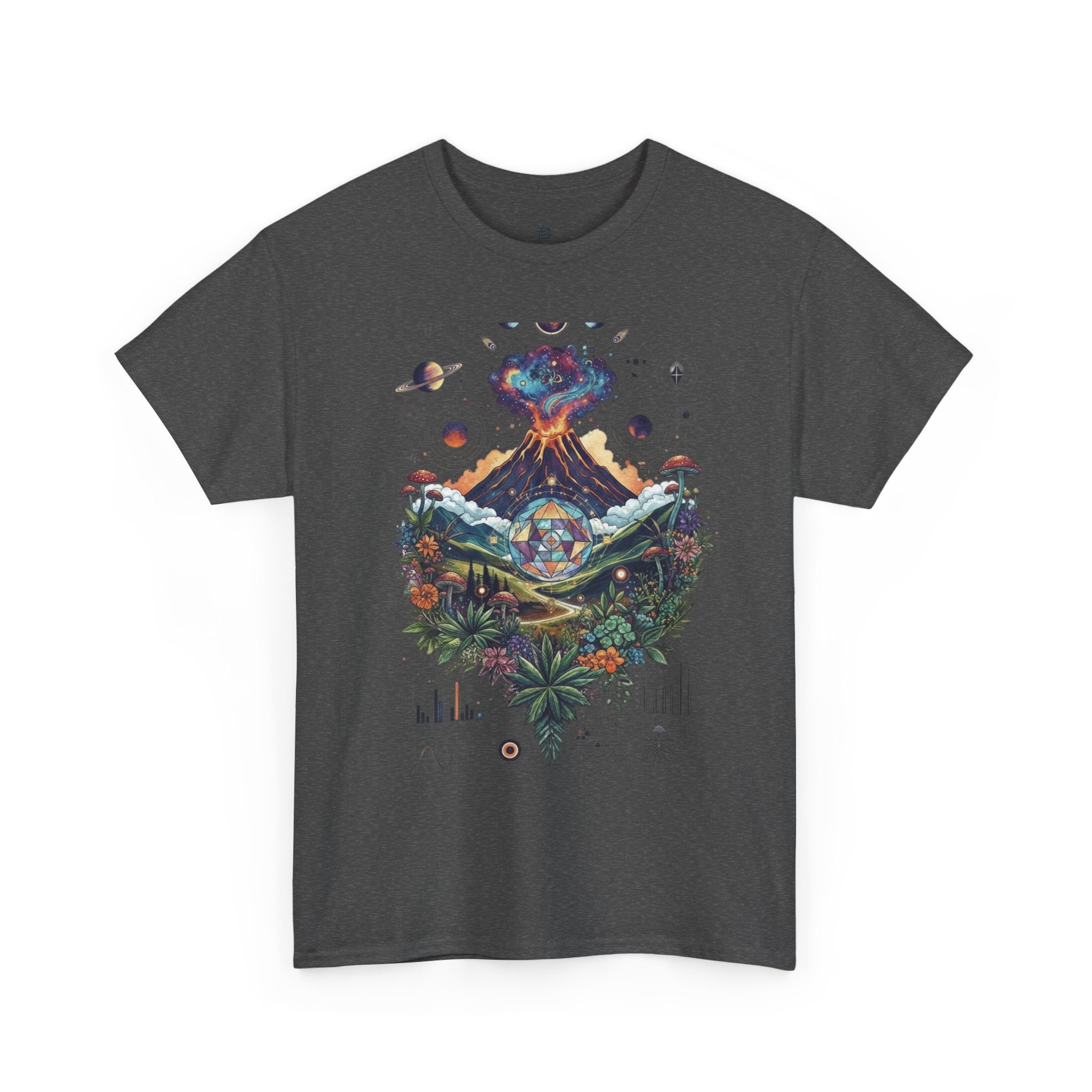 Nature-Inspired Unisex Heavy Cotton Tee | Volcano Art Shirt, Eco-Friendly T-Shirt, Gift for Nature Lovers, Unique Graphic Tee, Casual Wear