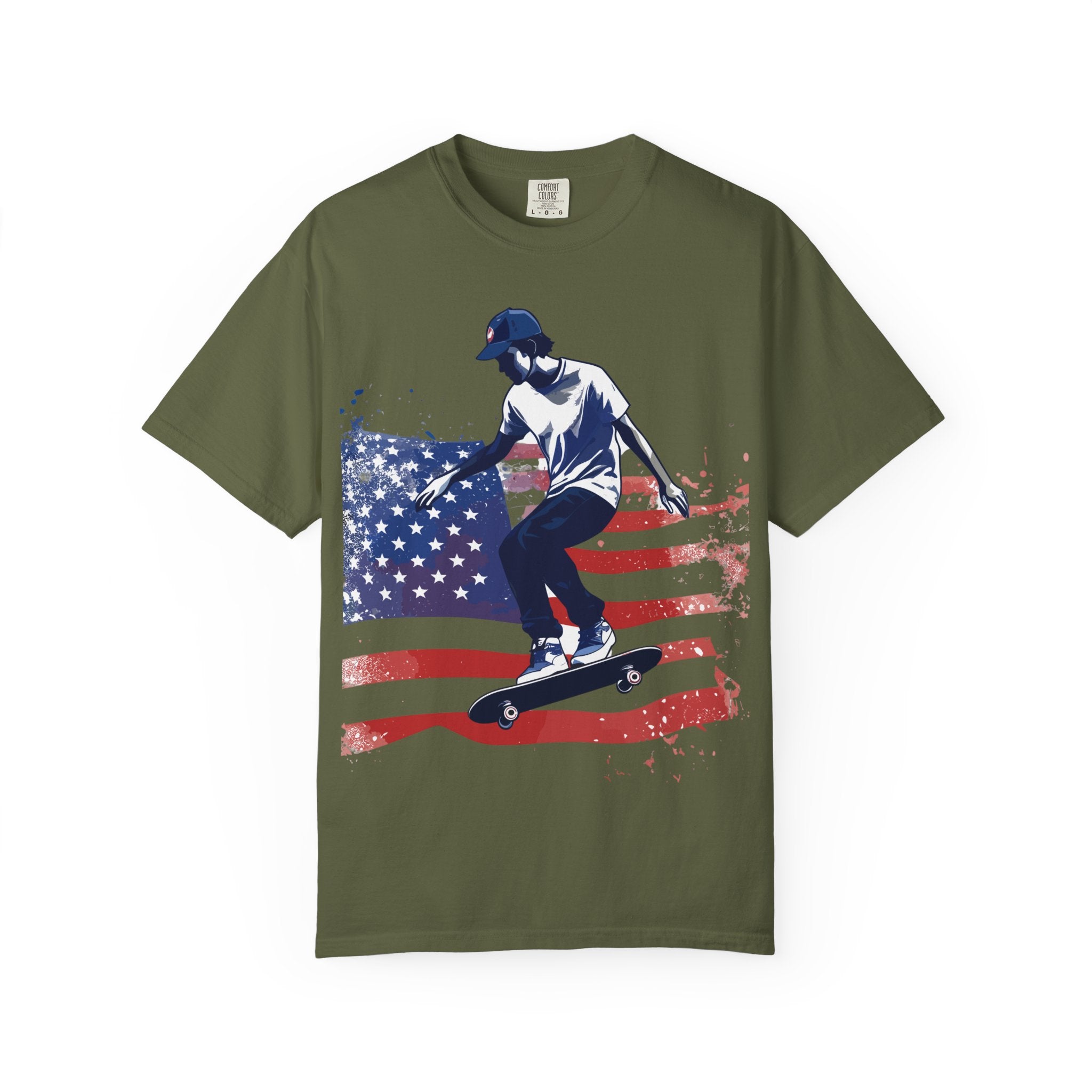 Skateboarder American Flag T-Shirt