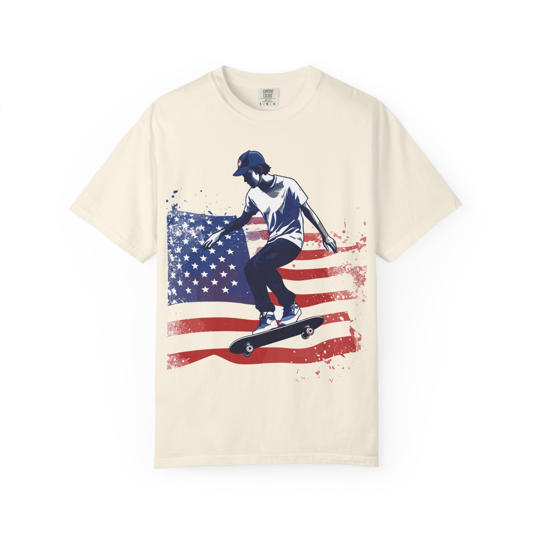 Skateboarder American Flag T-Shirt