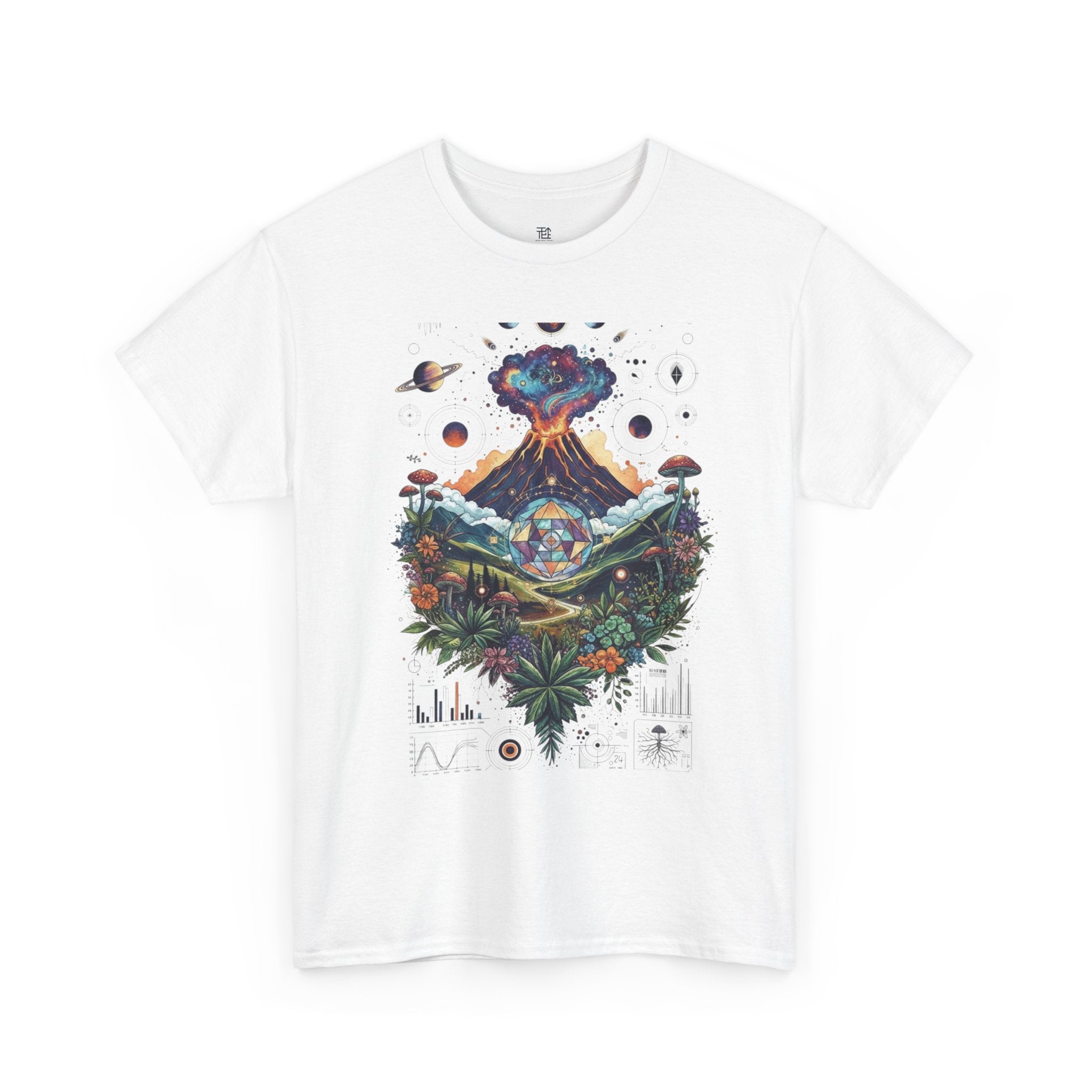 Nature-Inspired Unisex Heavy Cotton Tee | Volcano Art Shirt, Eco-Friendly T-Shirt, Gift for Nature Lovers, Unique Graphic Tee, Casual Wear