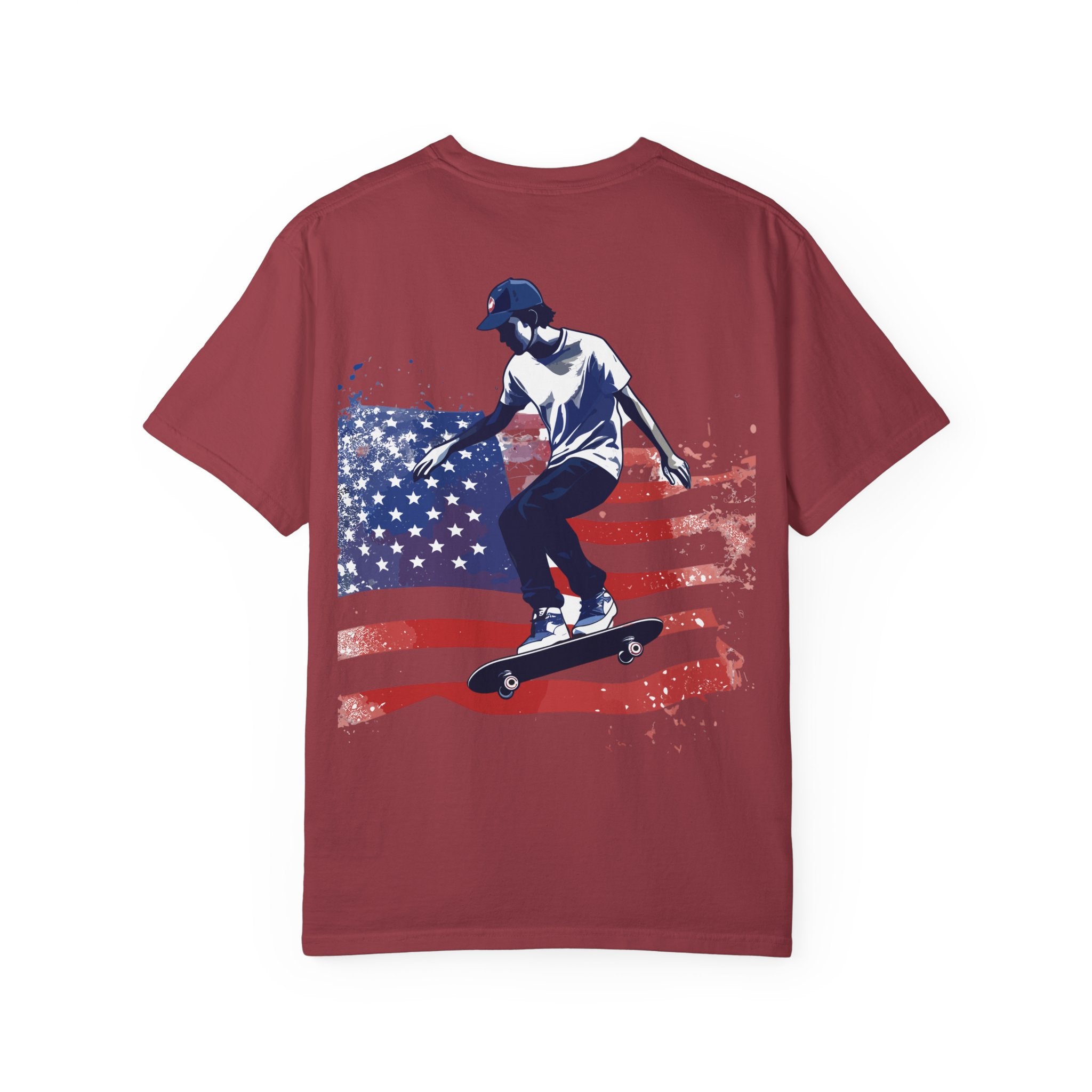 Skateboarder American Flag T-Shirt