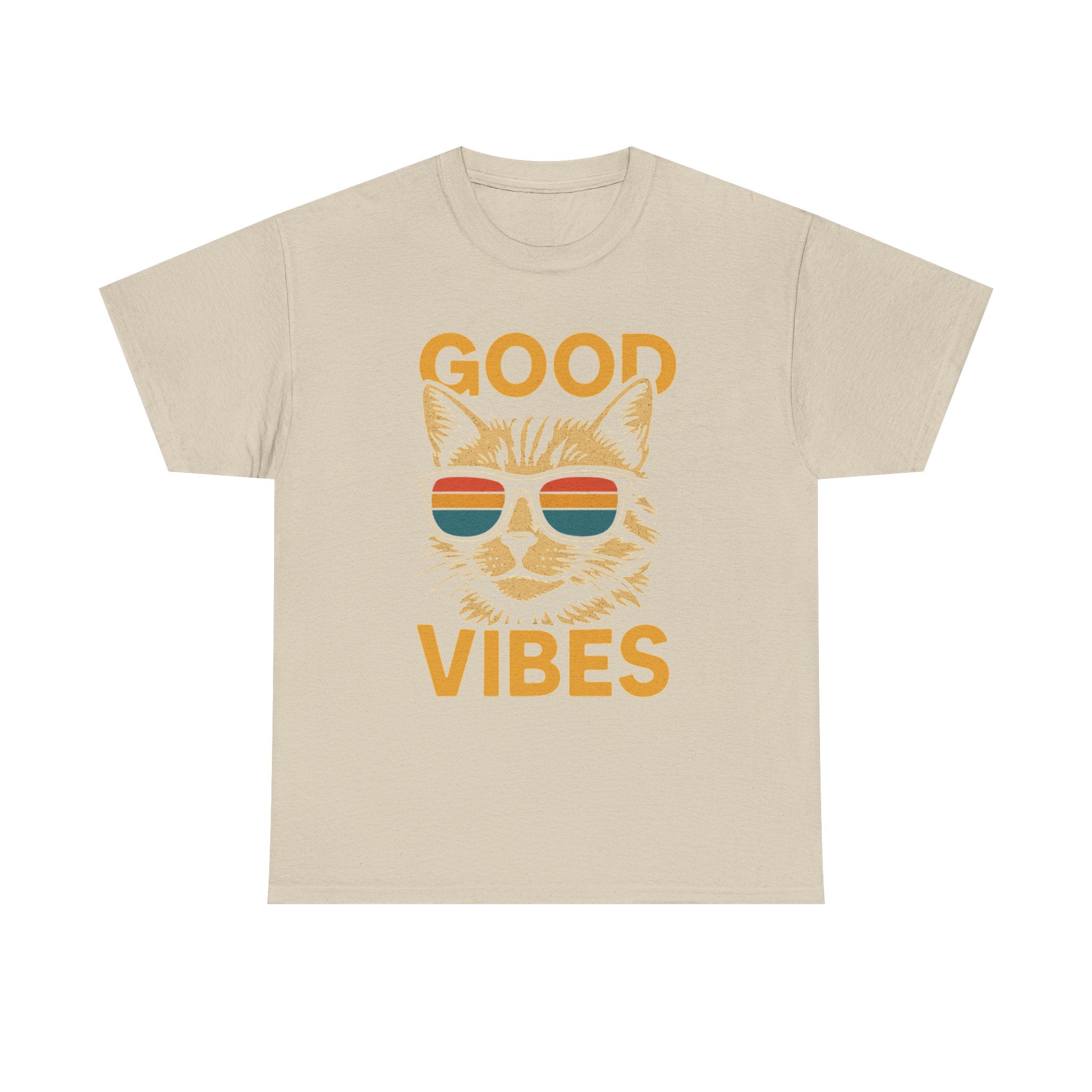 Good Vibes Cat Tee, Unisex Cotton T-Shirt, Summer Casual Top, Gift for Cat Lovers, Fun Pet Shirt, Chill Vibes Outfit