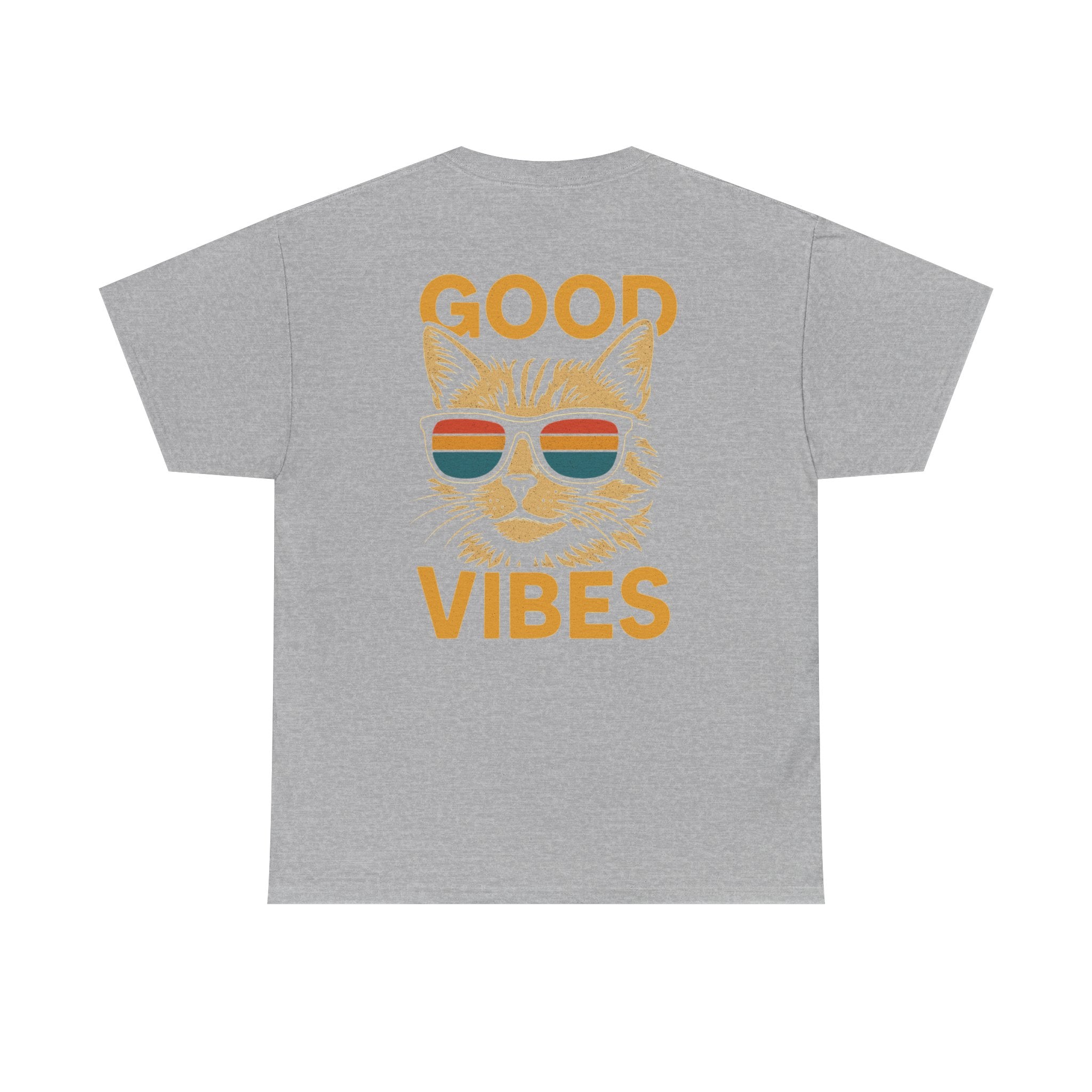 Good Vibes Cat Tee, Unisex Cotton T-Shirt, Summer Casual Top, Gift for Cat Lovers, Fun Pet Shirt, Chill Vibes Outfit