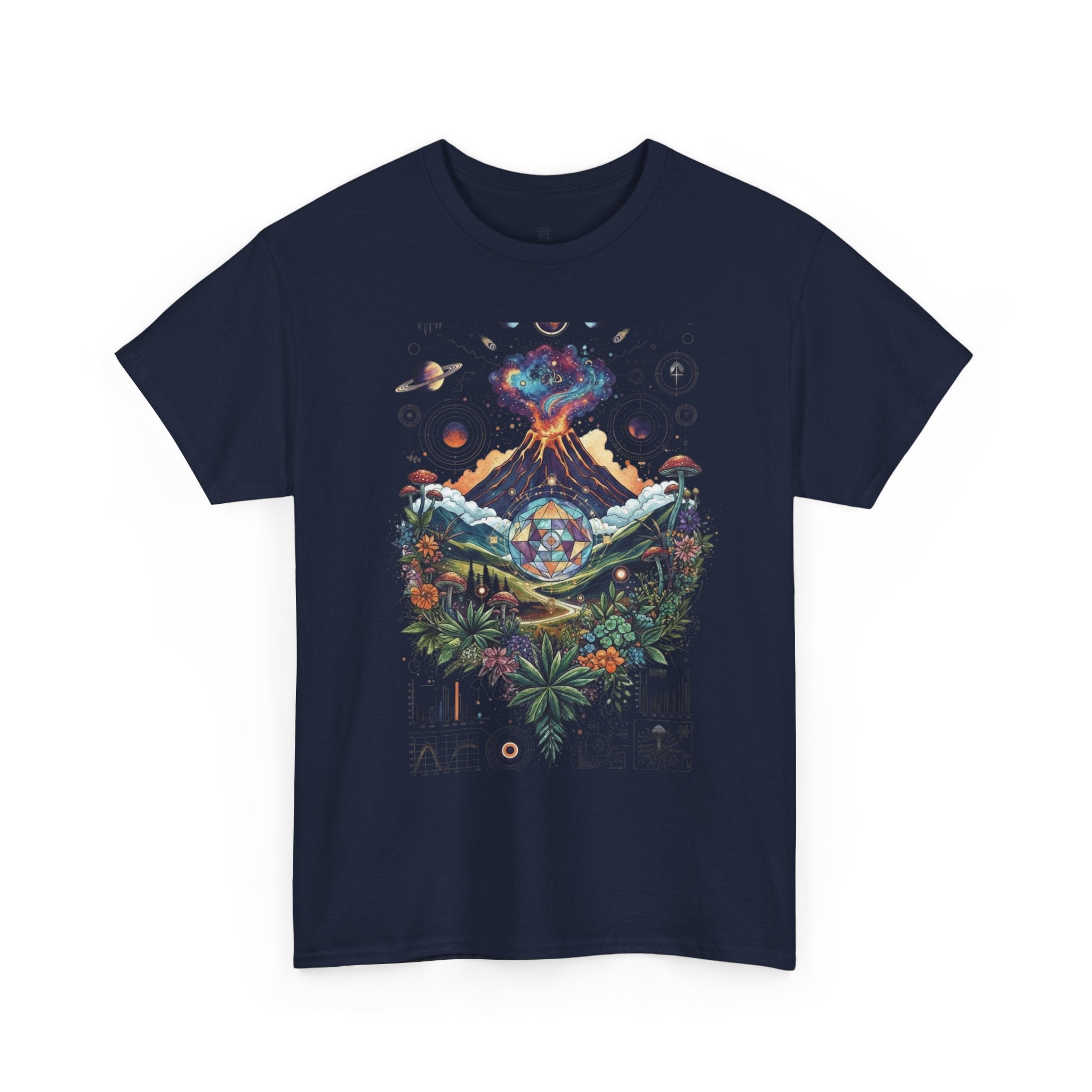 Nature-Inspired Unisex Heavy Cotton Tee | Volcano Art Shirt, Eco-Friendly T-Shirt, Gift for Nature Lovers, Unique Graphic Tee, Casual Wear