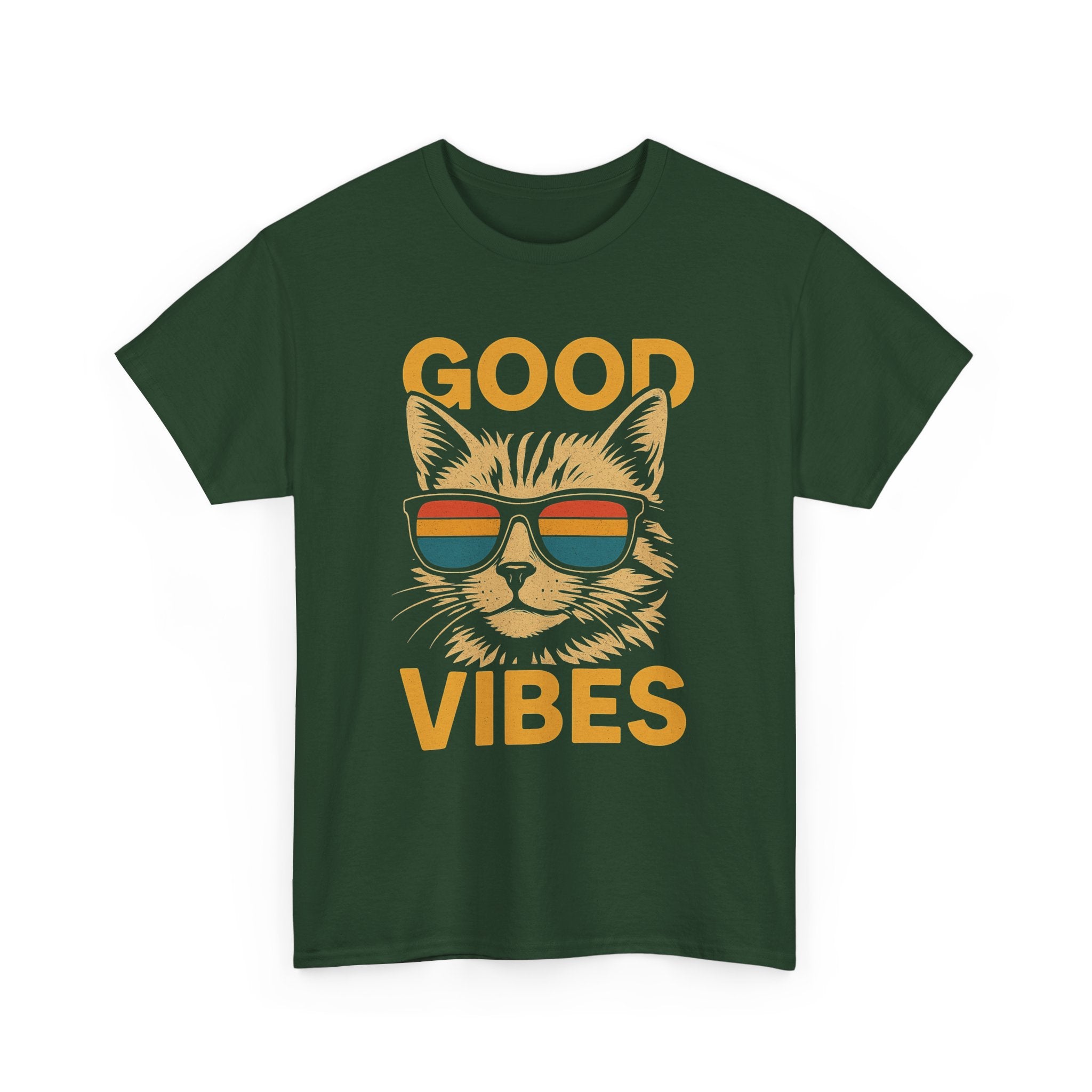 Good Vibes Cat Tee, Unisex Cotton T-Shirt, Summer Casual Top, Gift for Cat Lovers, Fun Pet Shirt, Chill Vibes Outfit