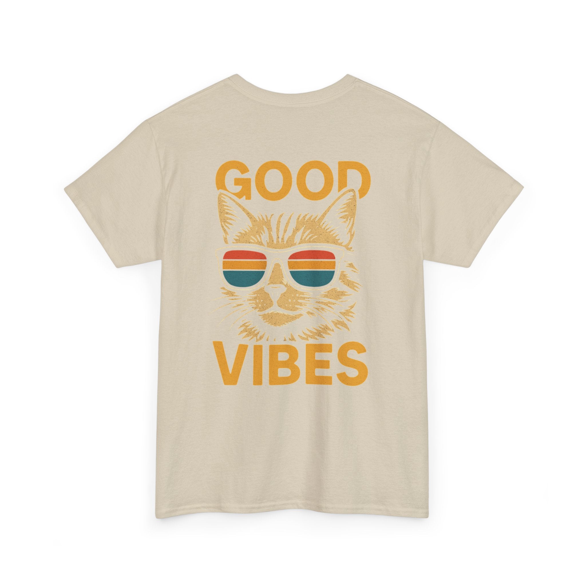 Good Vibes Cat Tee, Unisex Cotton T-Shirt, Summer Casual Top, Gift for Cat Lovers, Fun Pet Shirt, Chill Vibes Outfit