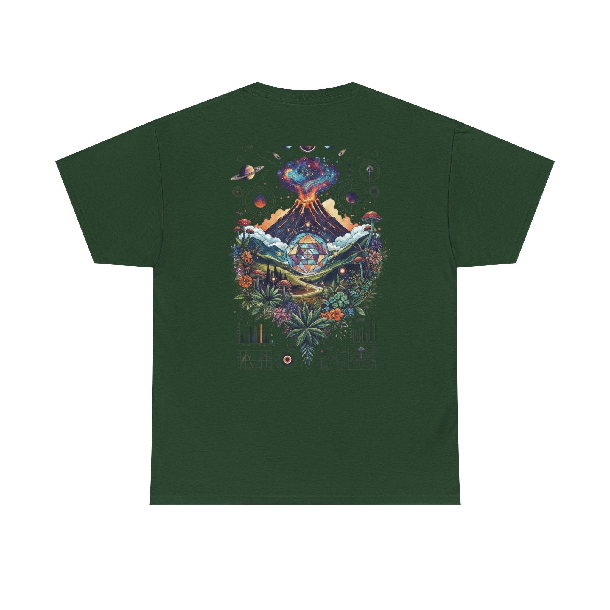 Nature-Inspired Unisex Heavy Cotton Tee | Volcano Art Shirt, Eco-Friendly T-Shirt, Gift for Nature Lovers, Unique Graphic Tee, Casual Wear