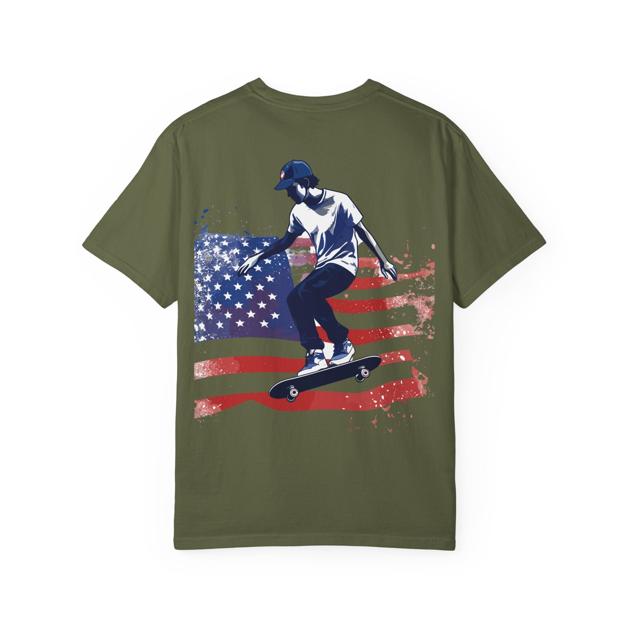 Skateboarder American Flag T-Shirt