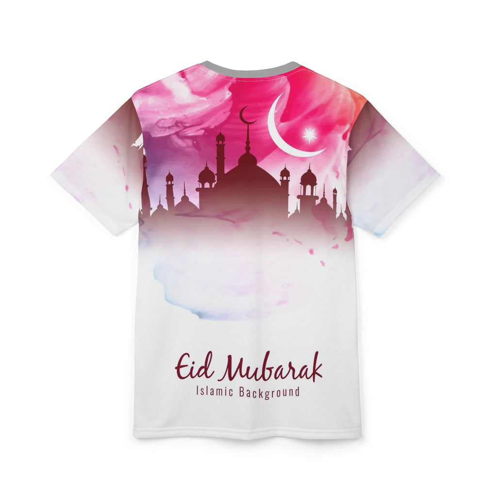 Eid Mubarak Tee - Pink Mosque Crescent All-Over Print
