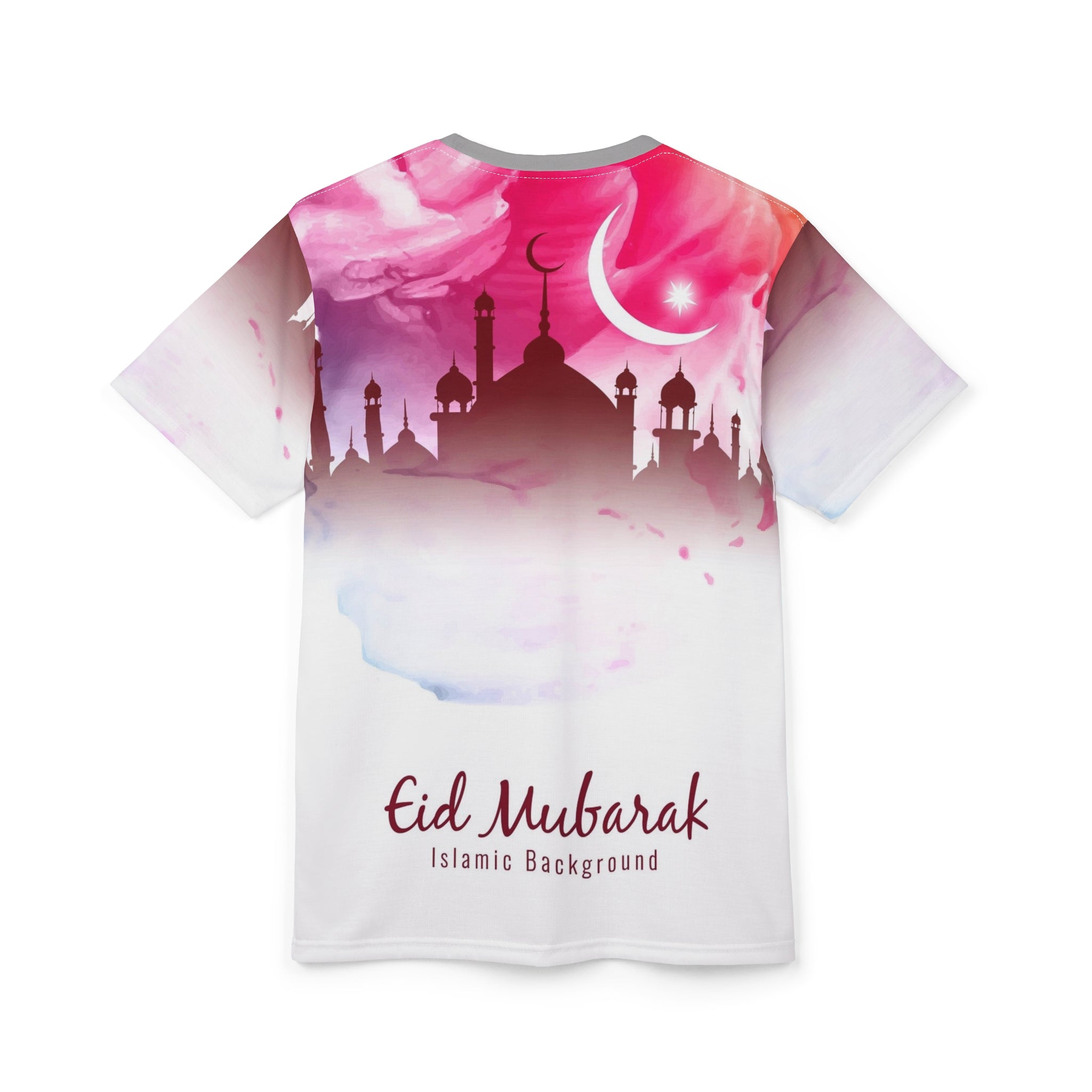Eid Mubarak Tee - Pink Mosque Crescent All-Over Print