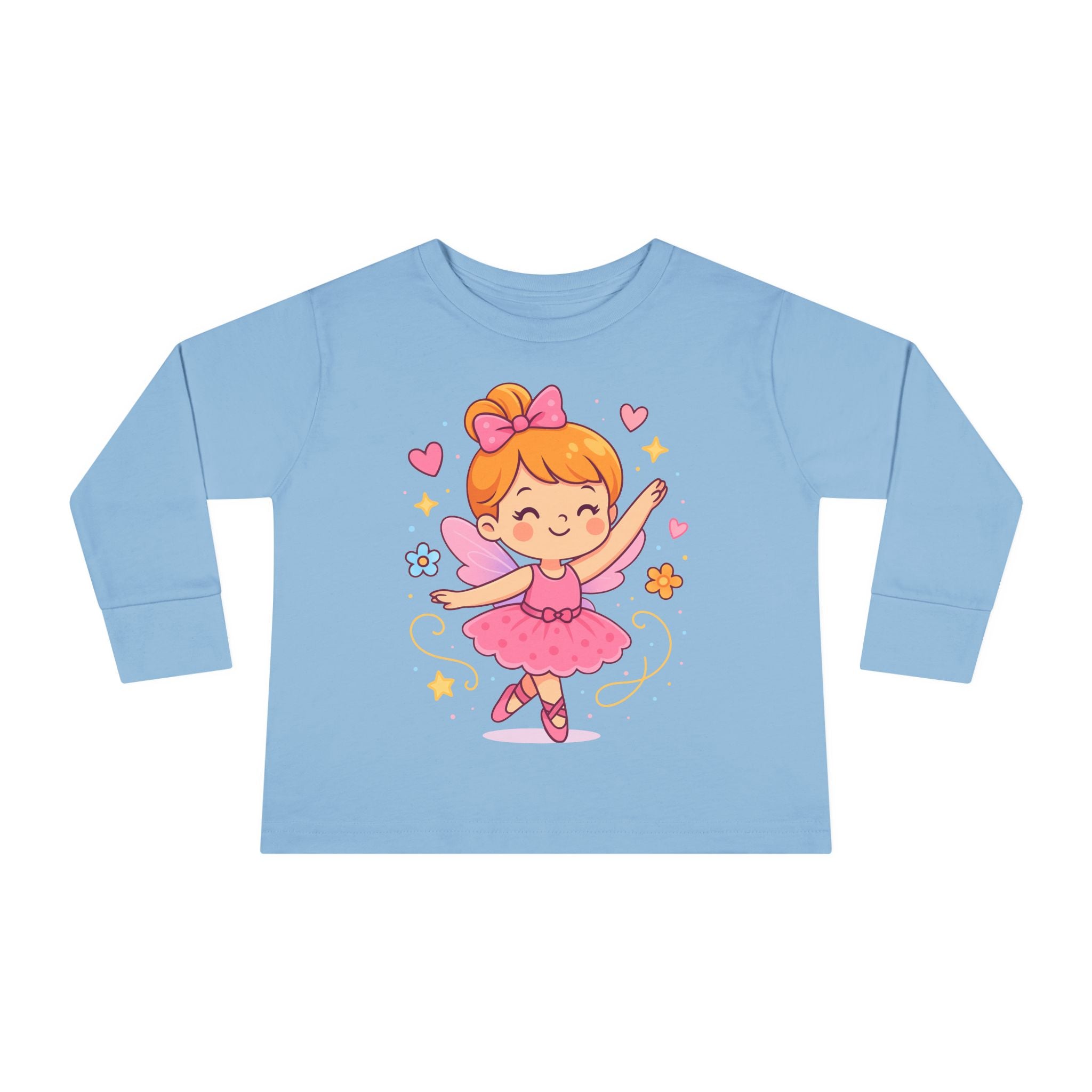 Cute Ballerina Toddler Long Sleeve Tee, Kids Dance Shirt, Toddler Gift, Ballet Costume Tee, Toddler Apparel for Birthdays, Dance Class