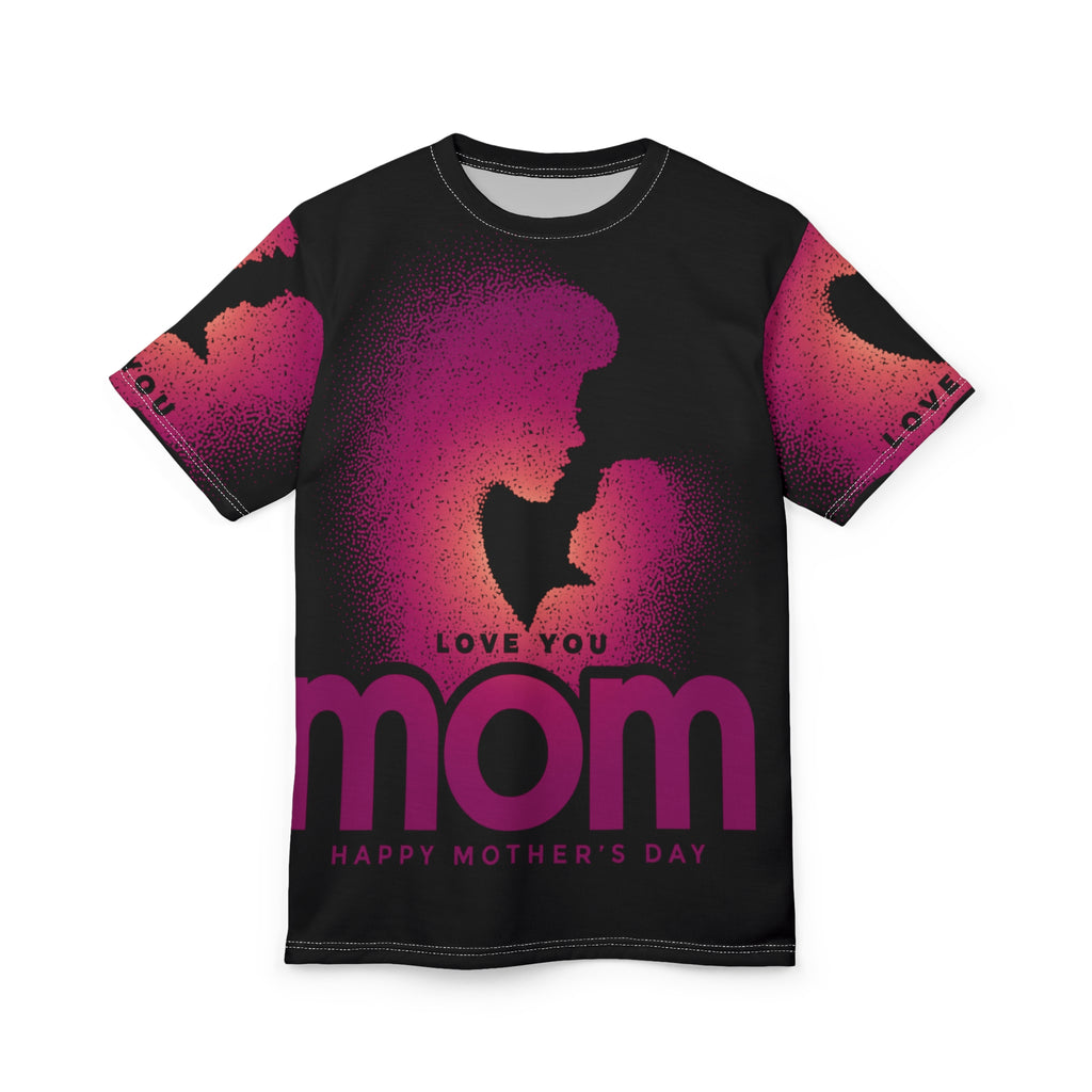 Mother's Day Tee — "Love You Mom" Graphic All-Over Print Shirt