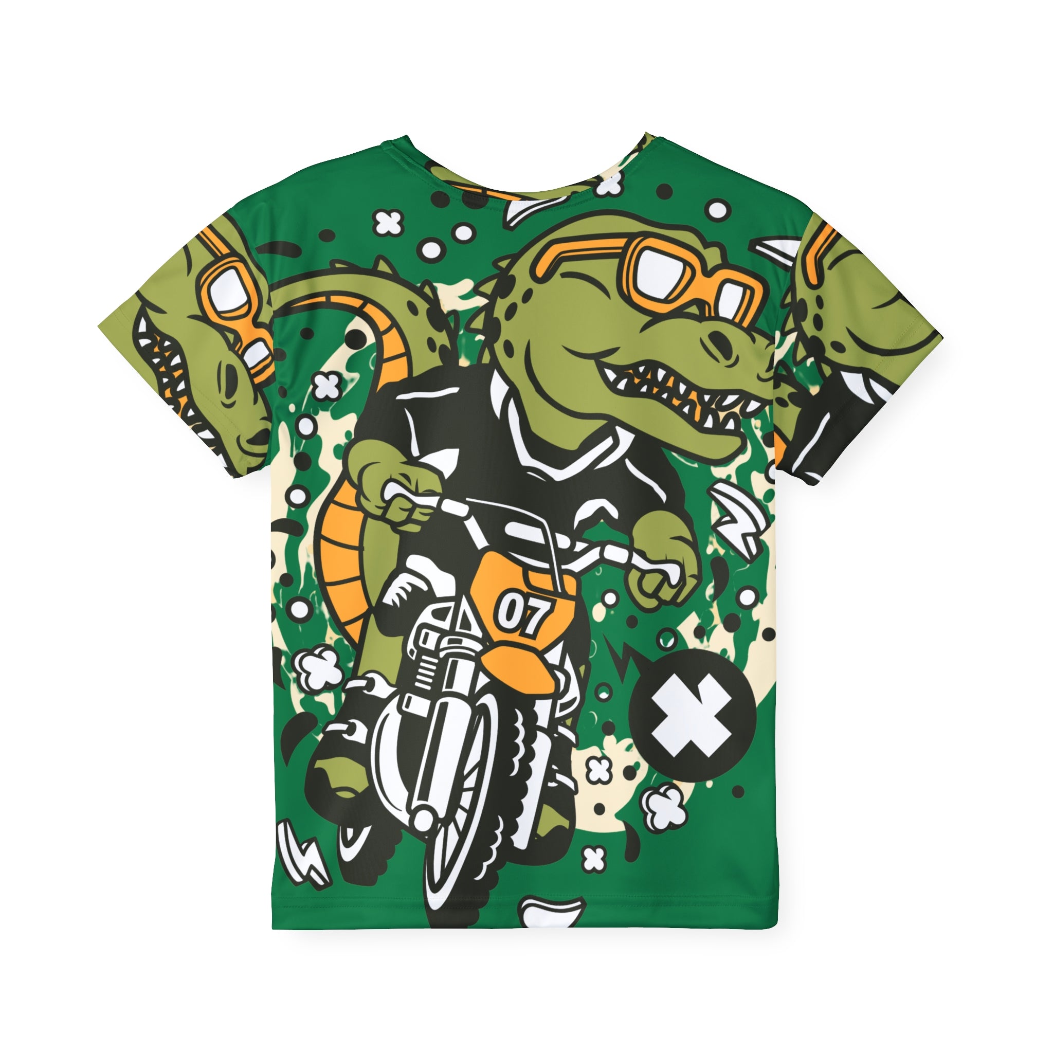 Kids Dirt Bike Jersey — Dino Motocross Graphic Tee