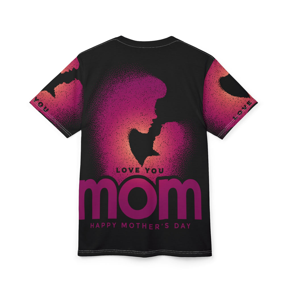 Mother's Day Tee — "Love You Mom" Graphic All-Over Print Shirt