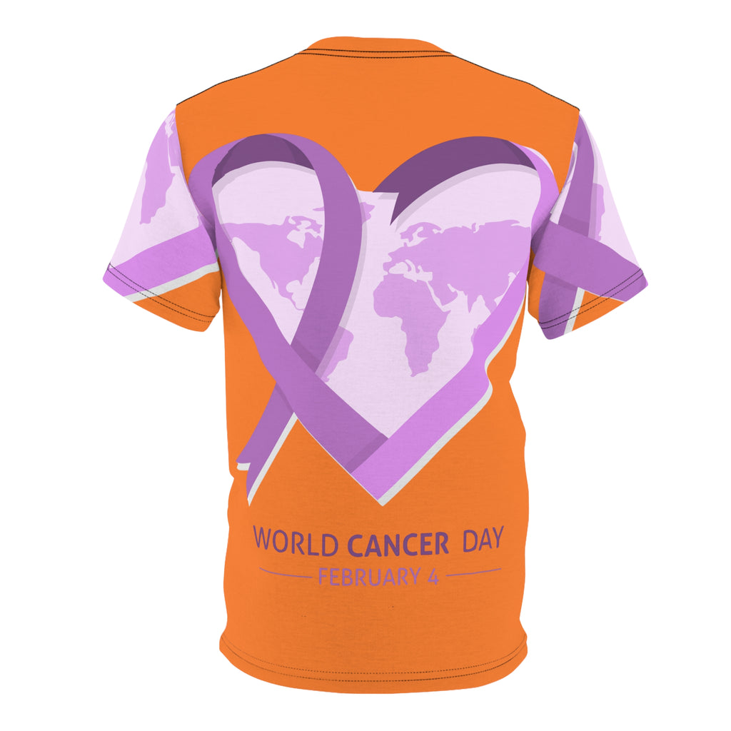 World Cancer Day Tee — February 4 Purple Ribbon Heart Awareness Shirt