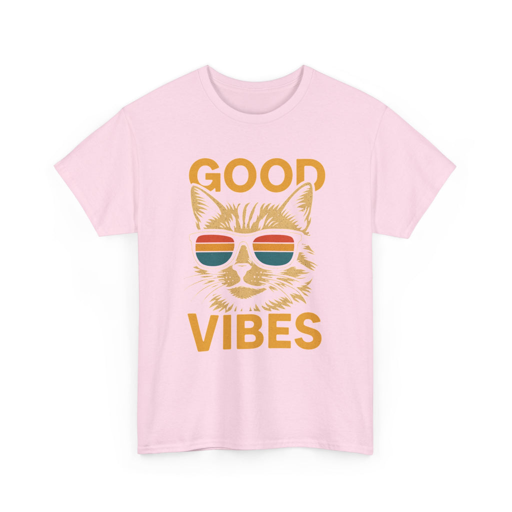Good Vibes Cat Tee, Unisex Cotton T-Shirt, Summer Casual Top, Gift for Cat Lovers, Fun Pet Shirt, Chill Vibes Outfit