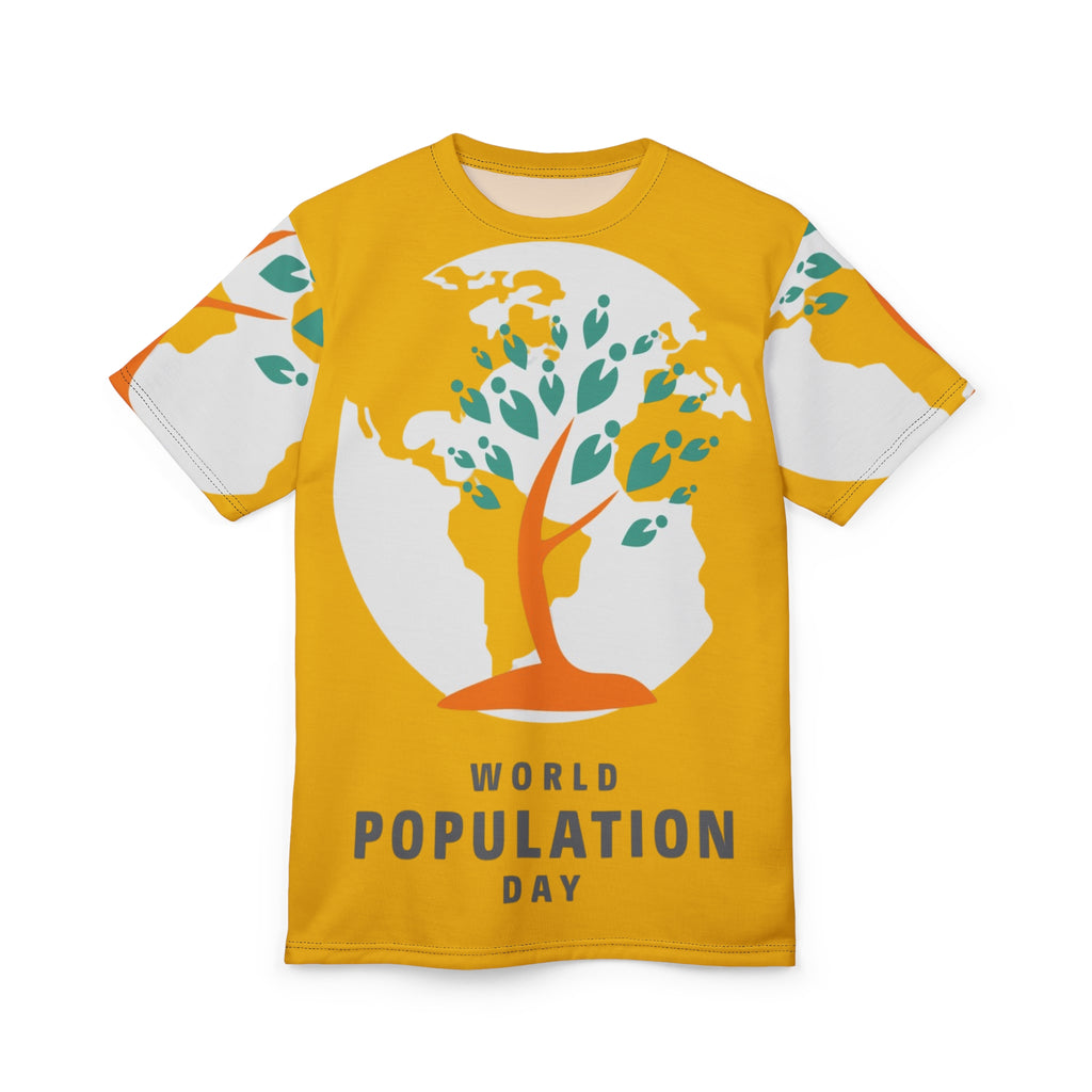 World Population Day Tee — Tree & Globe Graphic Awareness T-Shirt