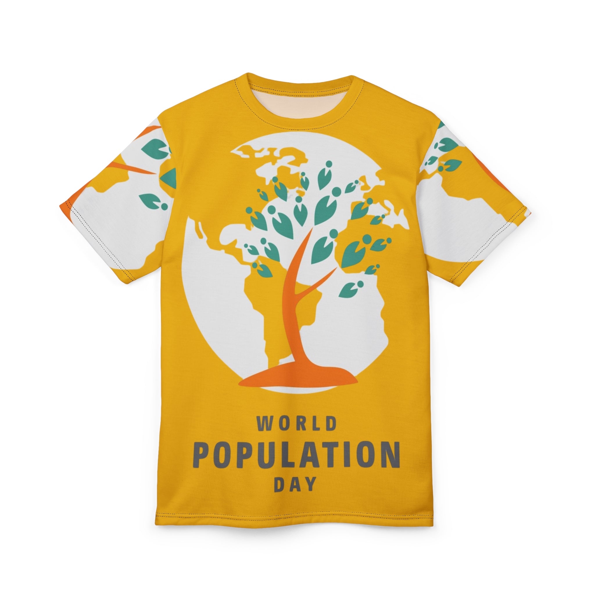 World Population Day Tee — Tree & Globe Graphic Awareness T-Shirt