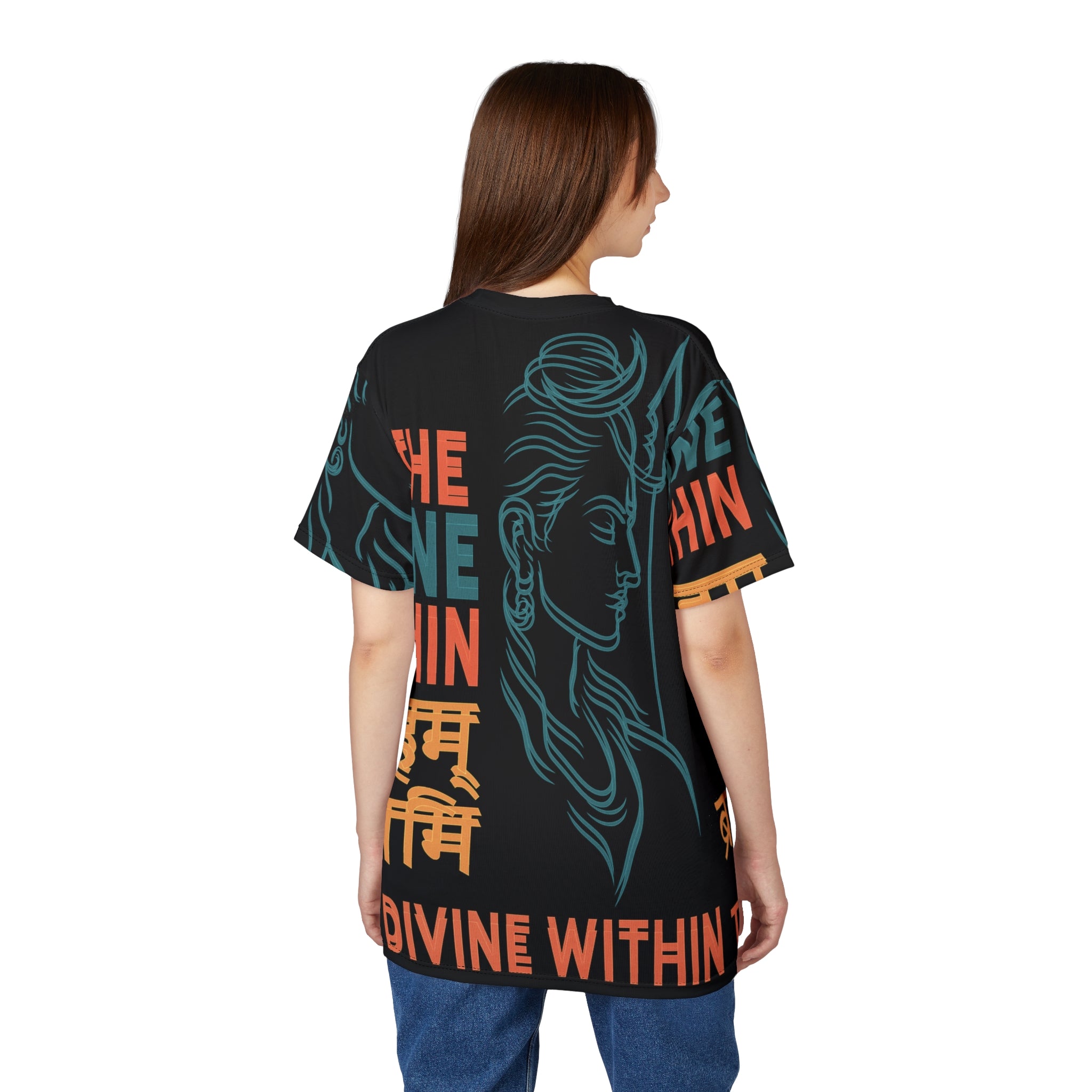 The Divine Within Tee — Inspirational Spiritual Graphic T‑Shirt (अहम बरहमसम)