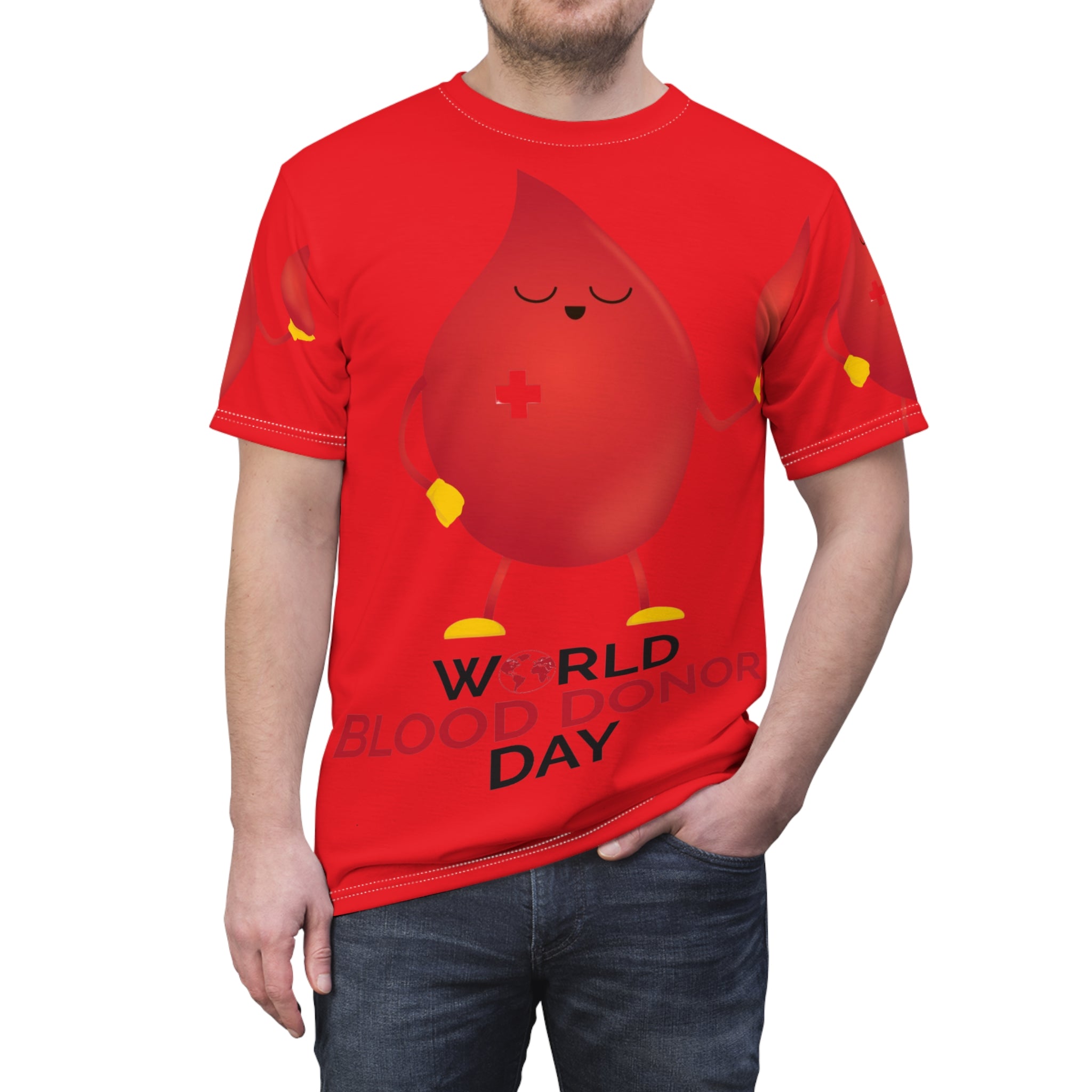World Blood Donor Day T-Shirt — Red Blood Drop Donor Awareness Tee