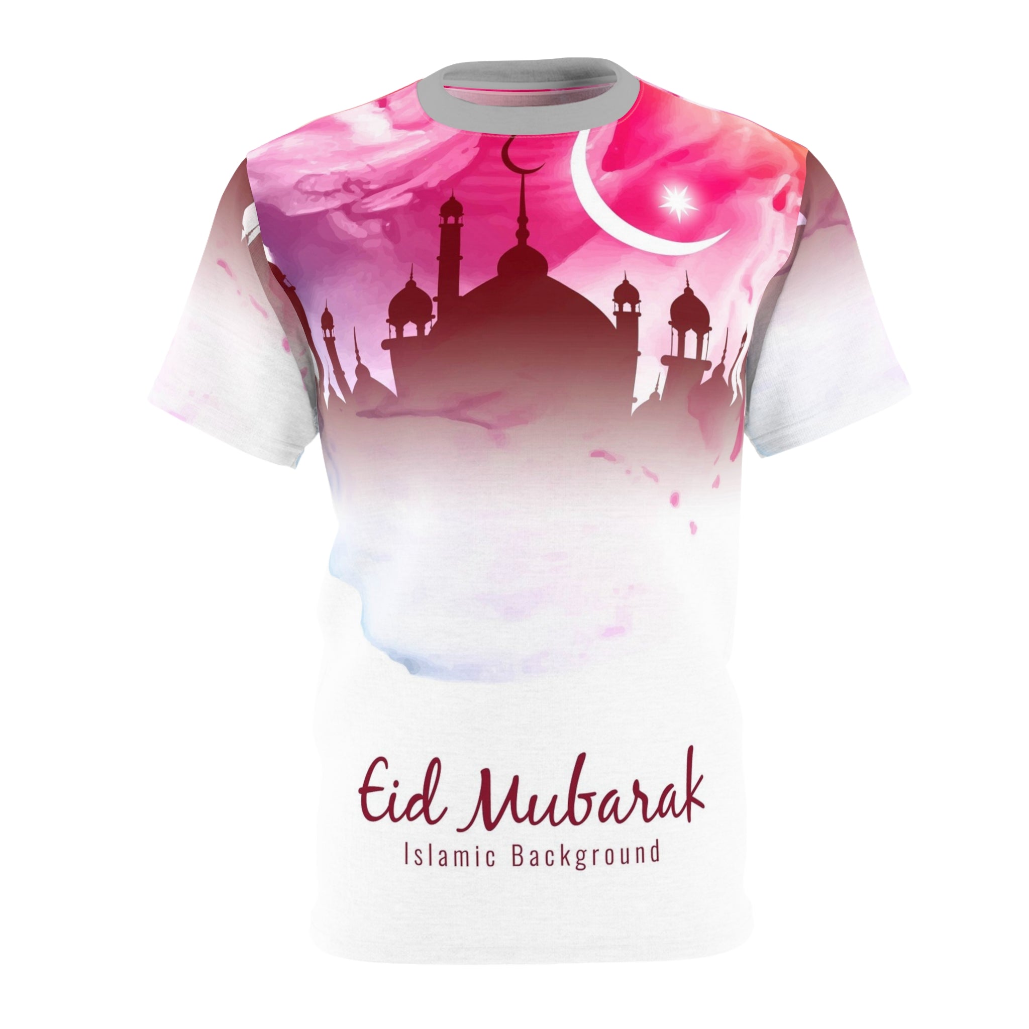 Eid Mubarak Tee - Pink Mosque Crescent All-Over Print