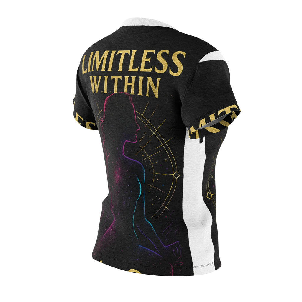 Limitless Within Women's Cut & Sew Tee - Inspiring Mindfulness Shirt, Spiritual Gift, Yoga Top, Motivational Apparel, AOP Design