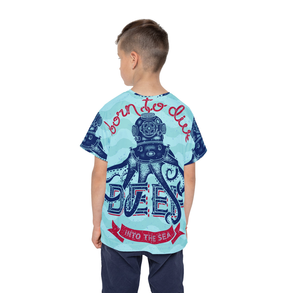 Kids Jersey - 'Born to Dive' Nautical Octopus Graphic