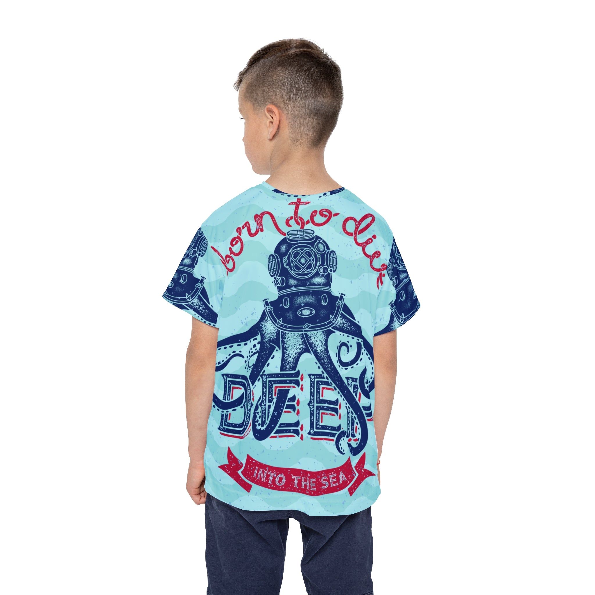 Kids Jersey - 'Born to Dive' Nautical Octopus Graphic