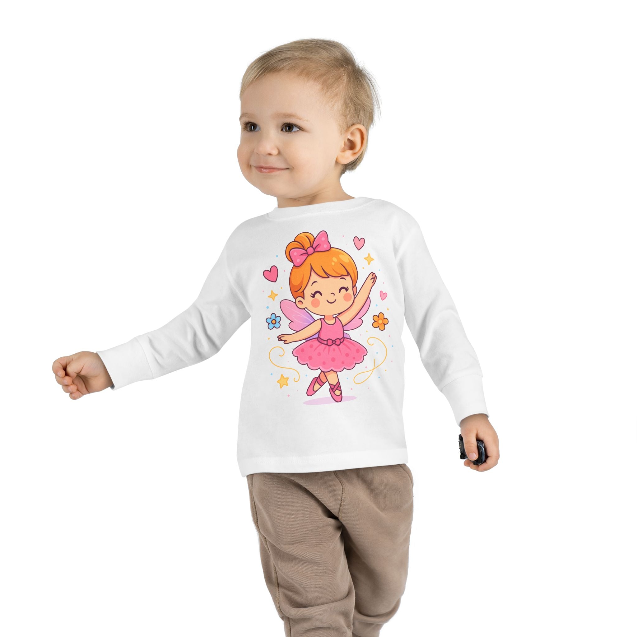 Cute Ballerina Toddler Long Sleeve Tee, Kids Dance Shirt, Toddler Gift, Ballet Costume Tee, Toddler Apparel for Birthdays, Dance Class
