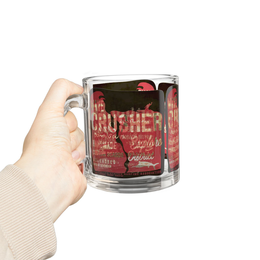 Glass Mug — Wave Crusher Retro Surf Logo 10oz