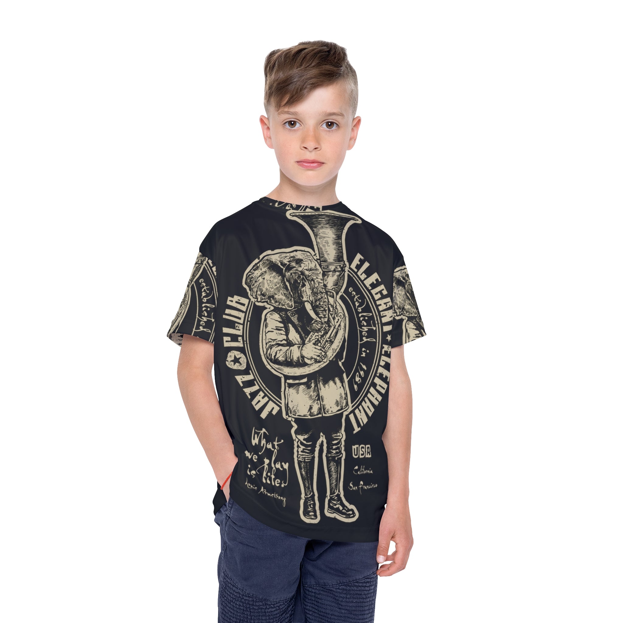 Kids Jersey — Vintage Elephant Tuba Graphic