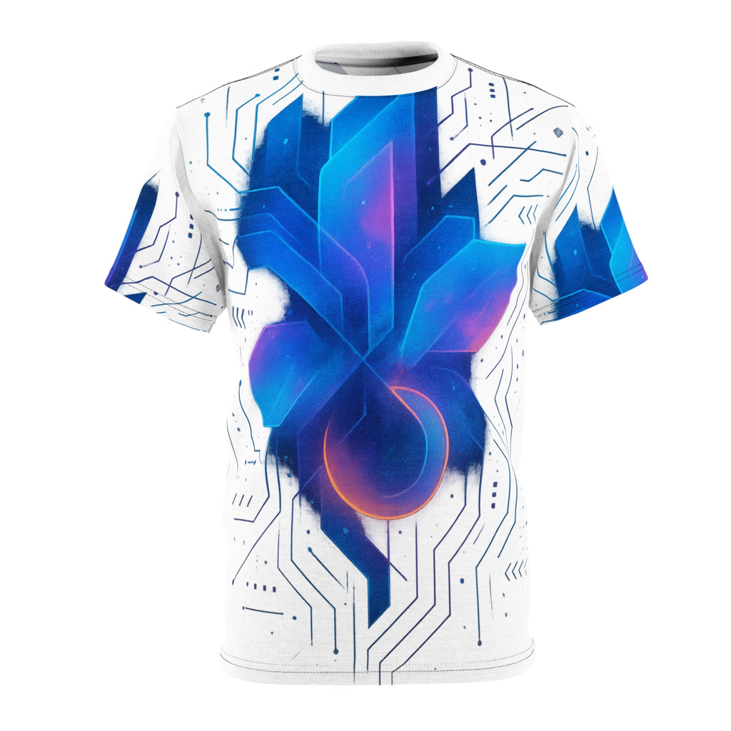 Futuristic Graphic Tee for Tech Enthusiasts, Unique Fashionable T-Shirt, Cyberpunk Aesthetic Top, Perfect Gift for Gamers and Innovators