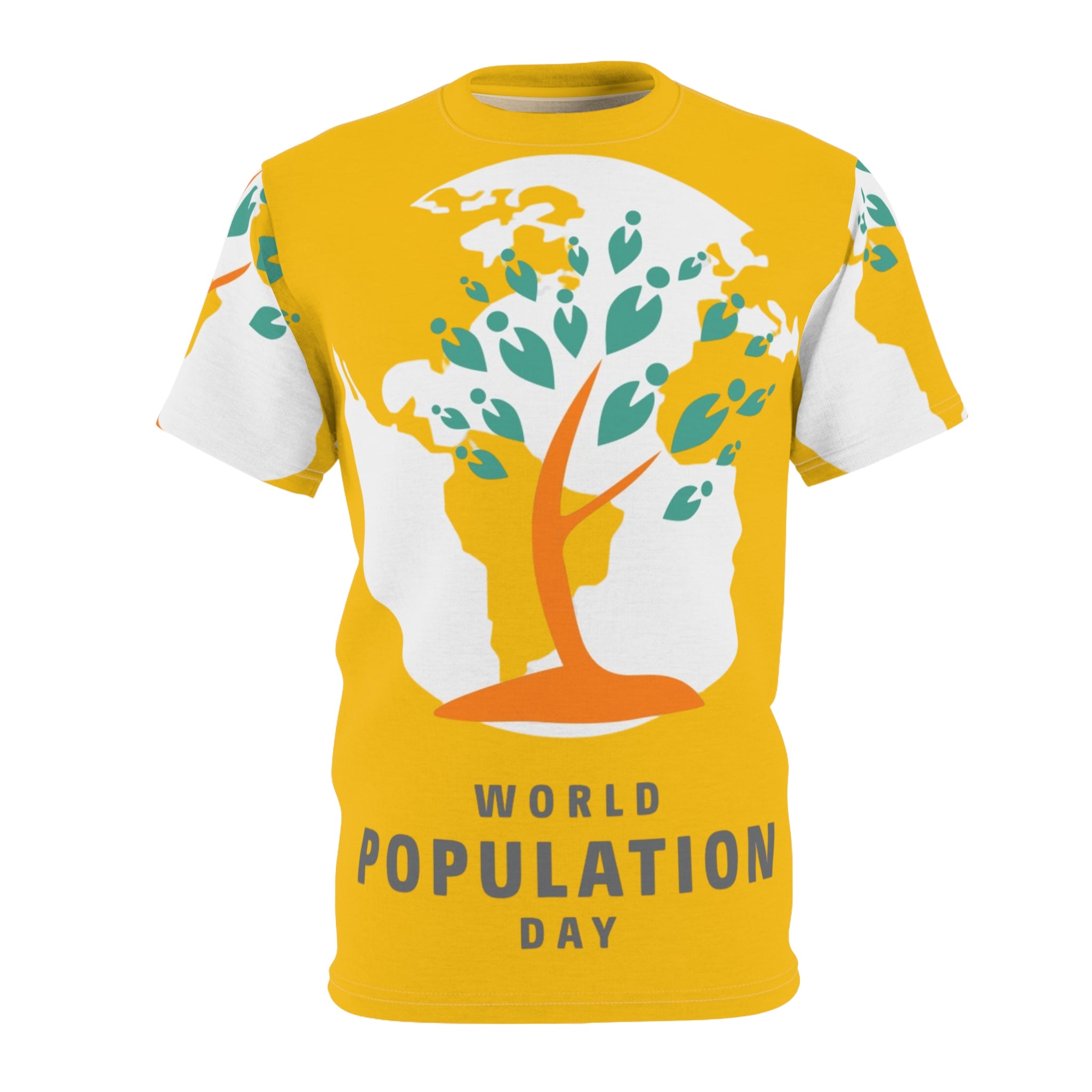 World Population Day Tee — Tree & Globe Graphic Awareness T-Shirt