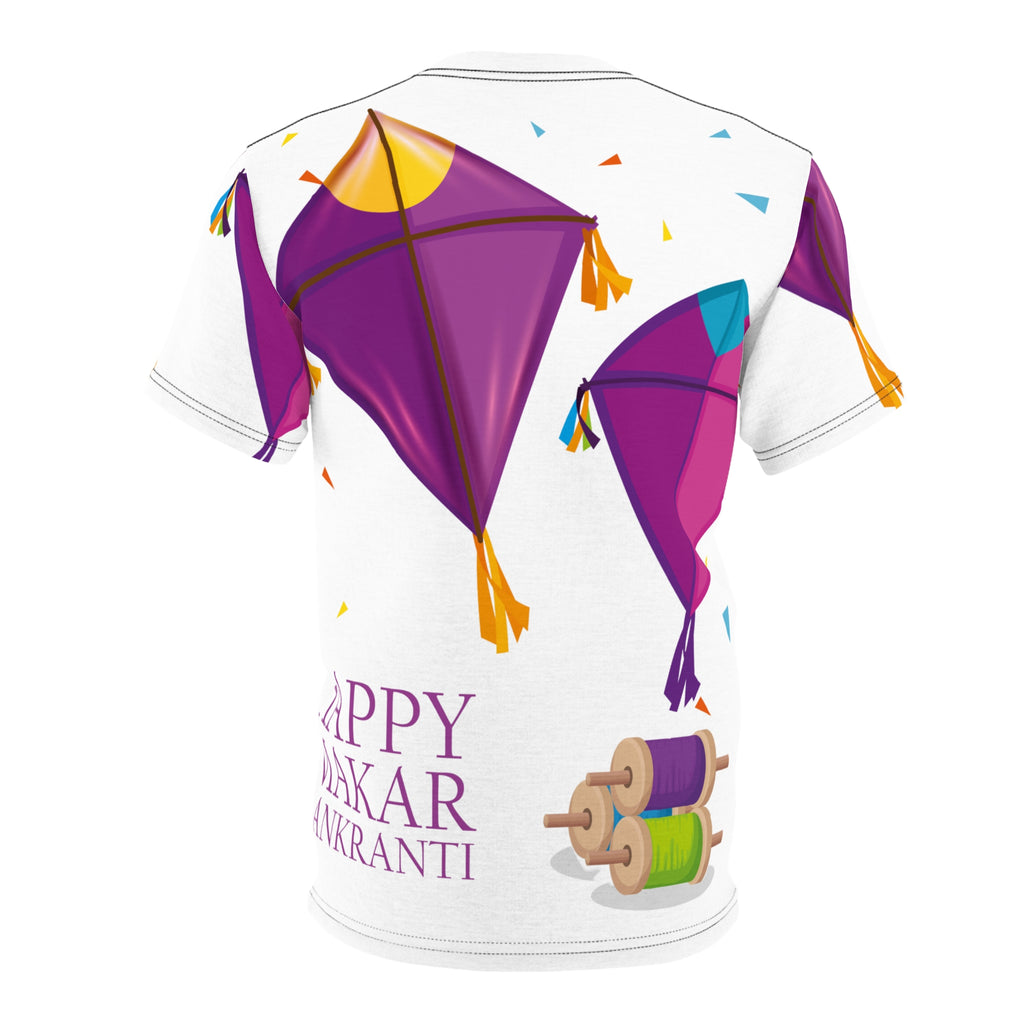 Makar Sankranti Kite Festival Tee — "Happy Makar Sankranti" All-Over Print T-Shirt