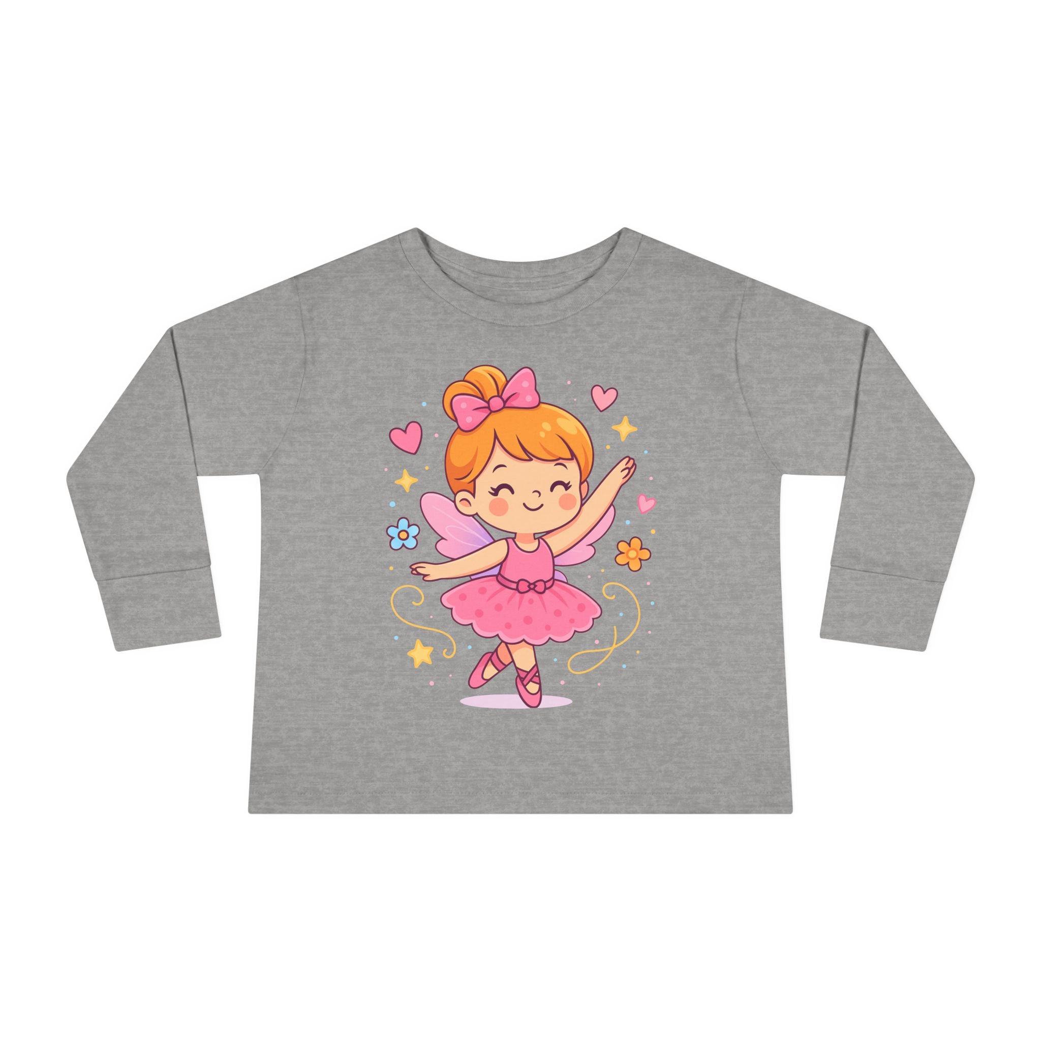Cute Ballerina Toddler Long Sleeve Tee, Kids Dance Shirt, Toddler Gift, Ballet Costume Tee, Toddler Apparel for Birthdays, Dance Class