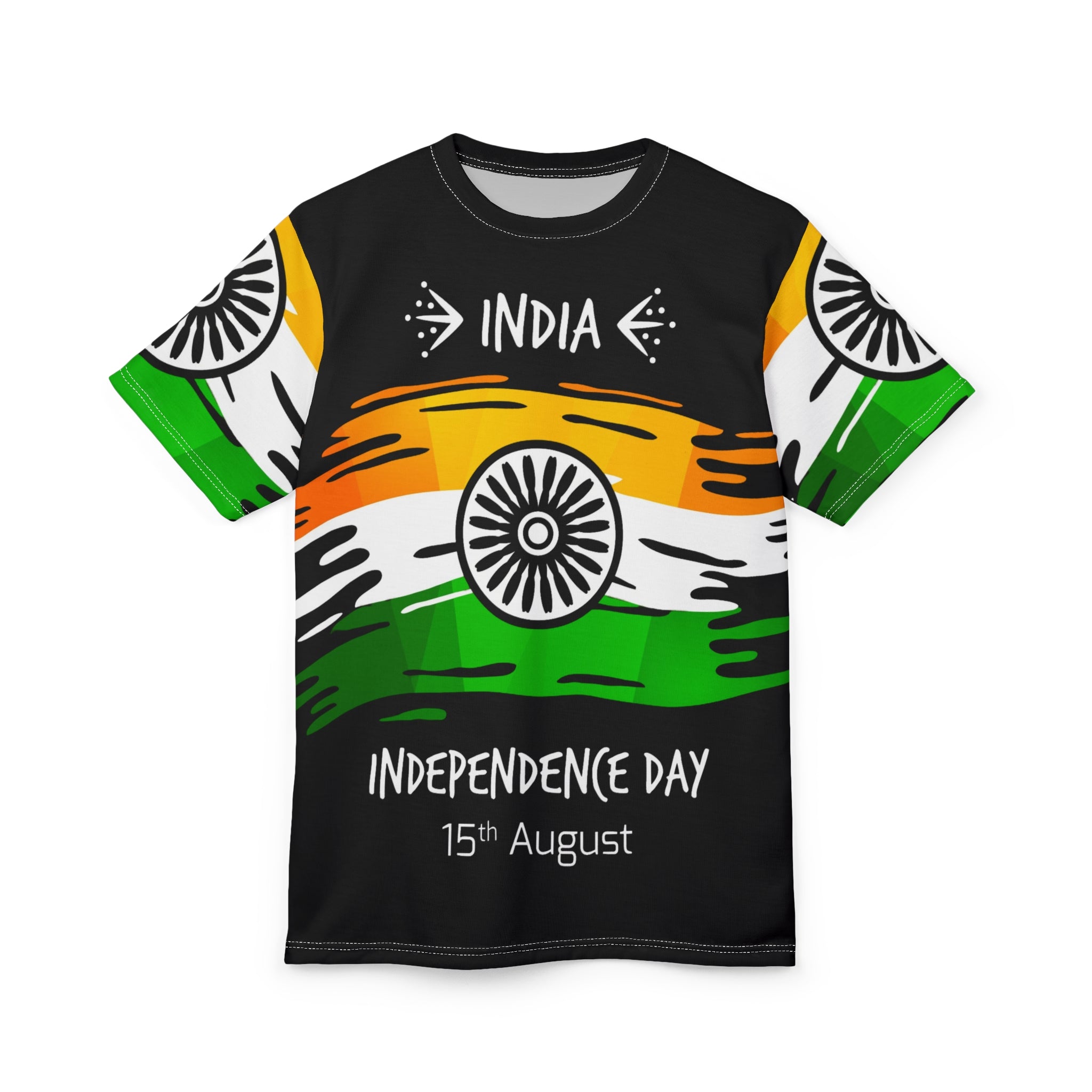 India Independence Day T-Shirt – Tricolor Flag Design (15th August)