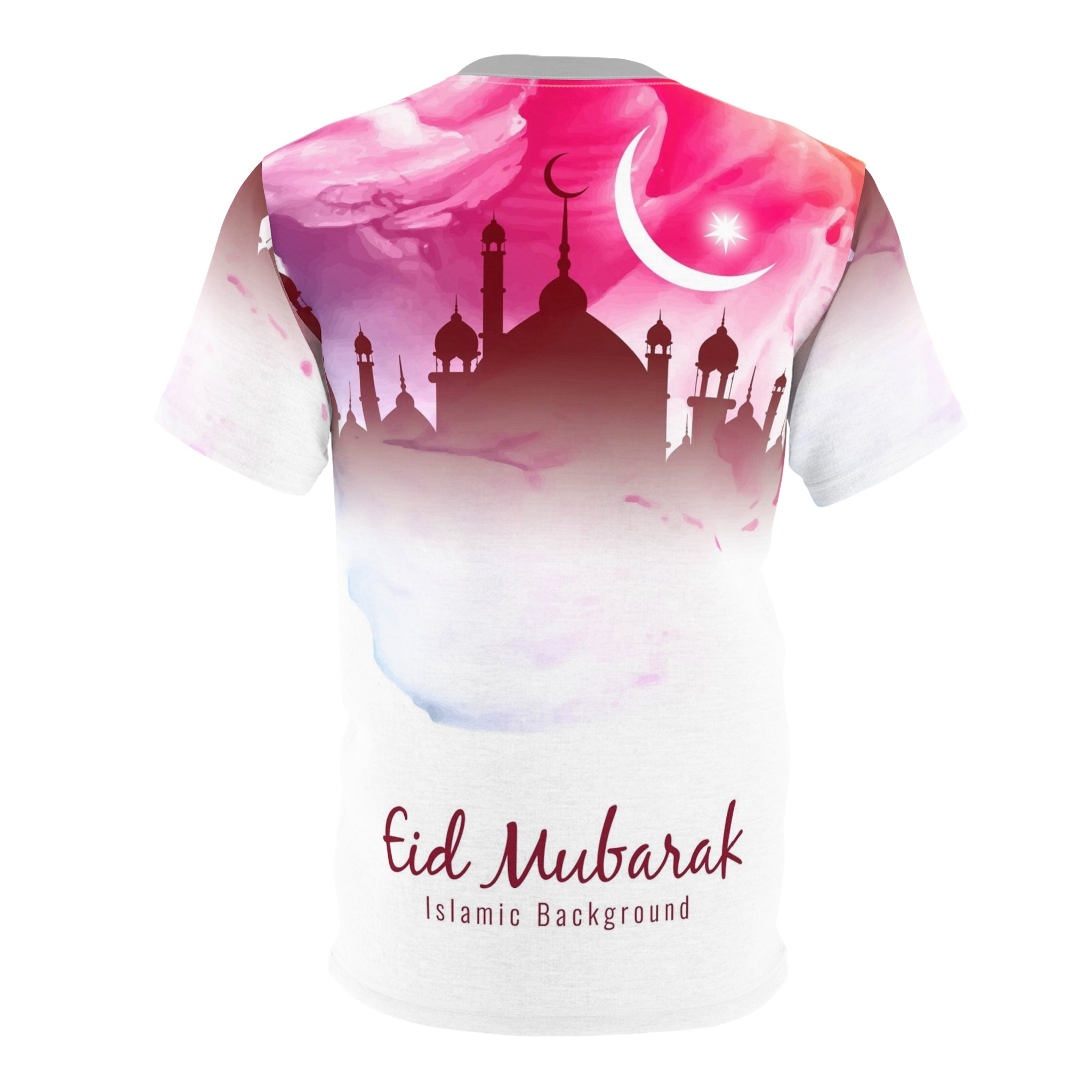 Eid Mubarak Tee - Pink Mosque Crescent All-Over Print