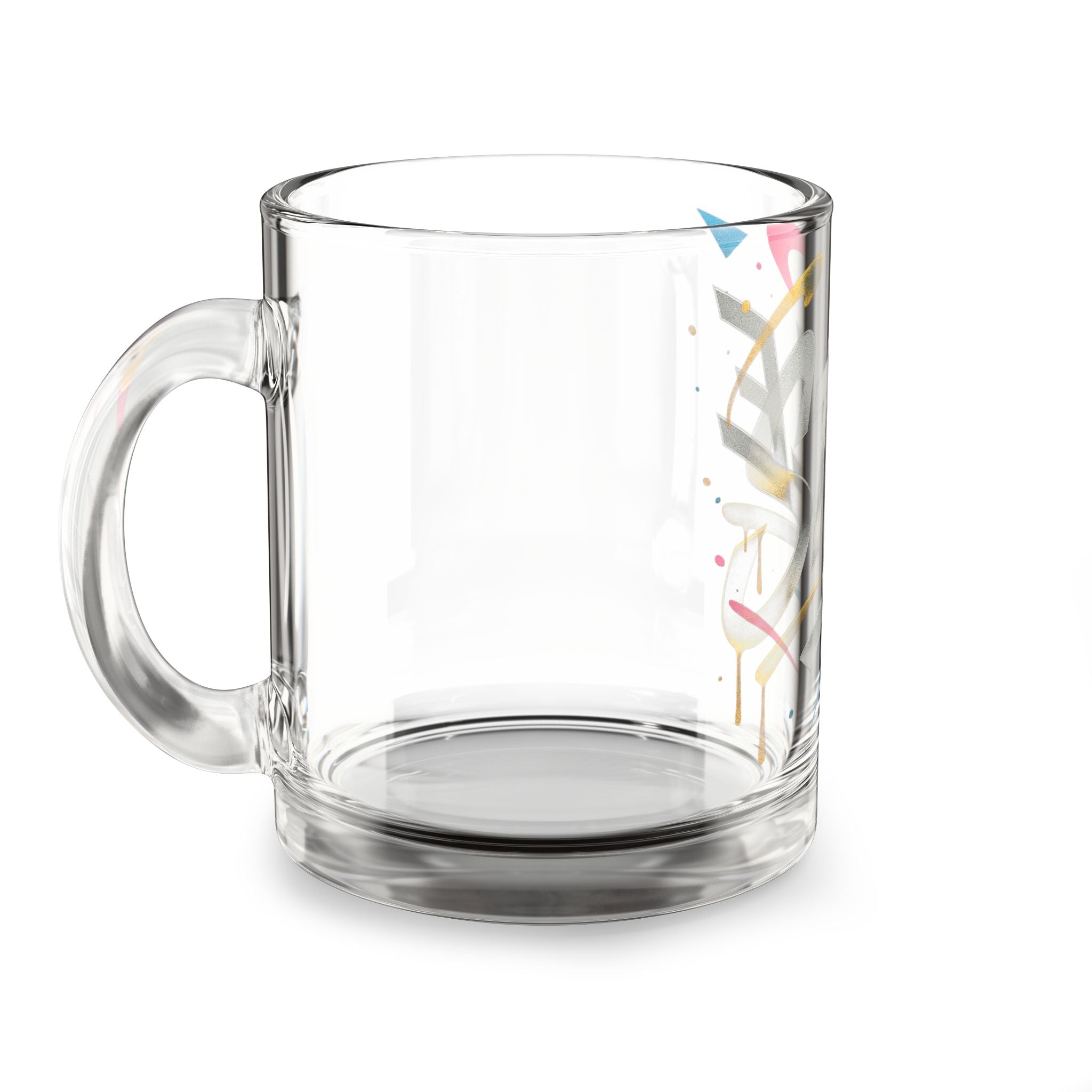 Style Glass Mug — Retro Color Splash 10oz Coffee & Tea Cup