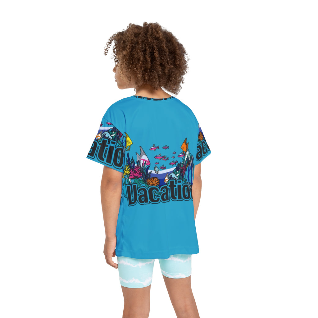 Kids Vacation Sports Jersey — Bright Ocean Reef Graphic AOP