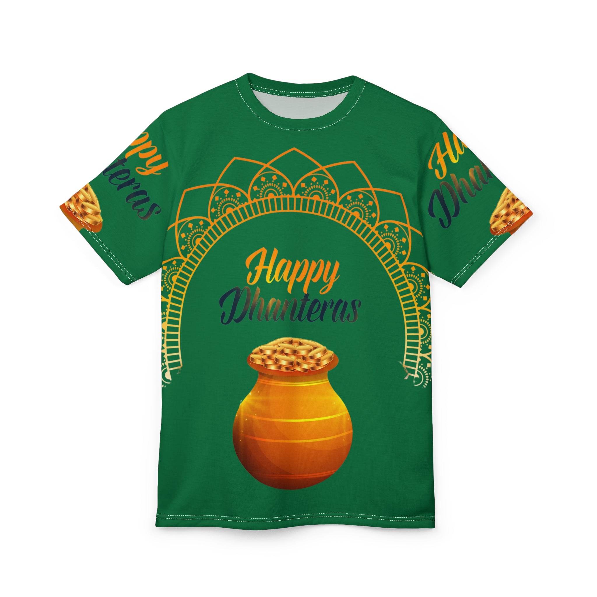 Dhanteras Celebration Tee — "Happy Dhanteras" Pot Design
