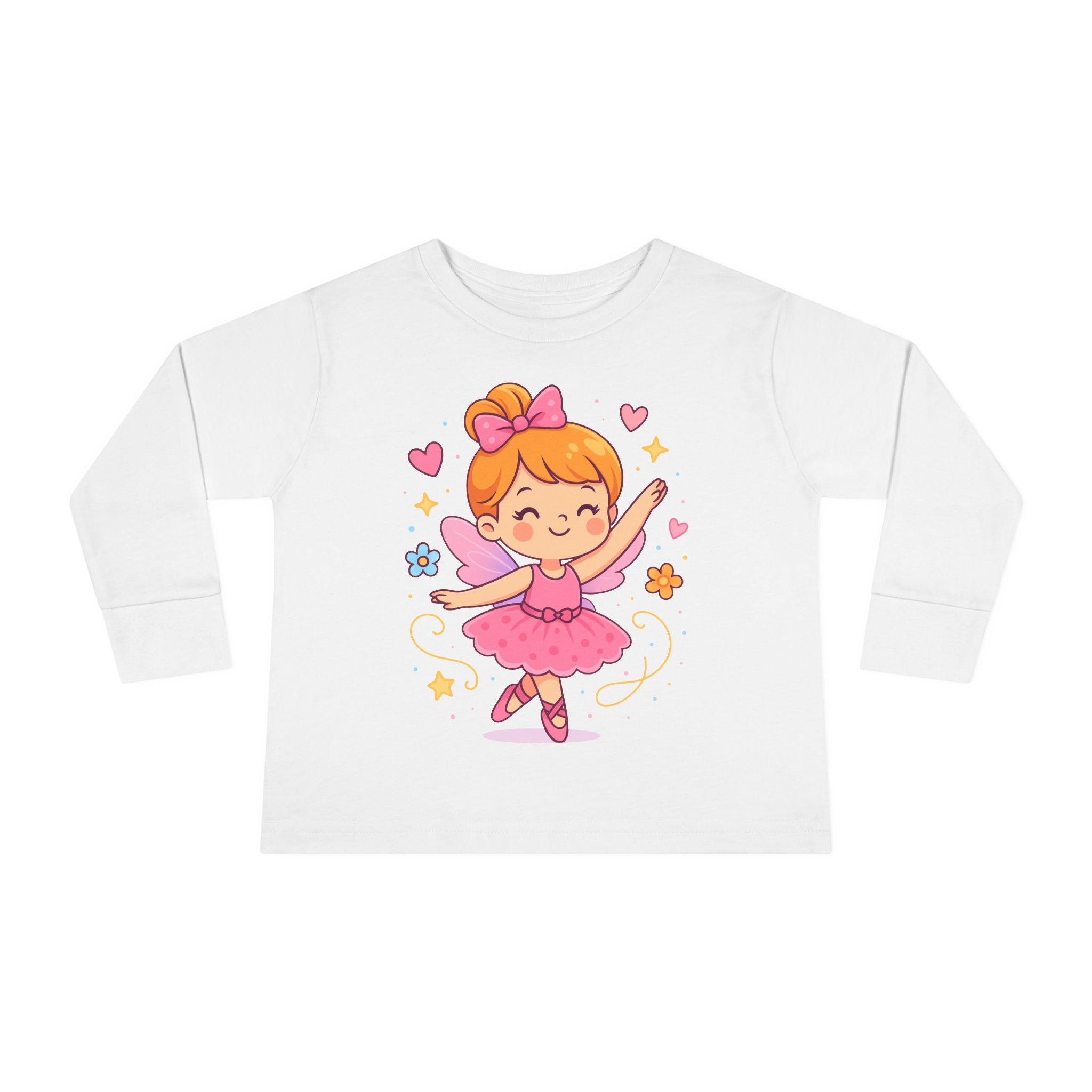 Cute Ballerina Toddler Long Sleeve Tee, Kids Dance Shirt, Toddler Gift, Ballet Costume Tee, Toddler Apparel for Birthdays, Dance Class