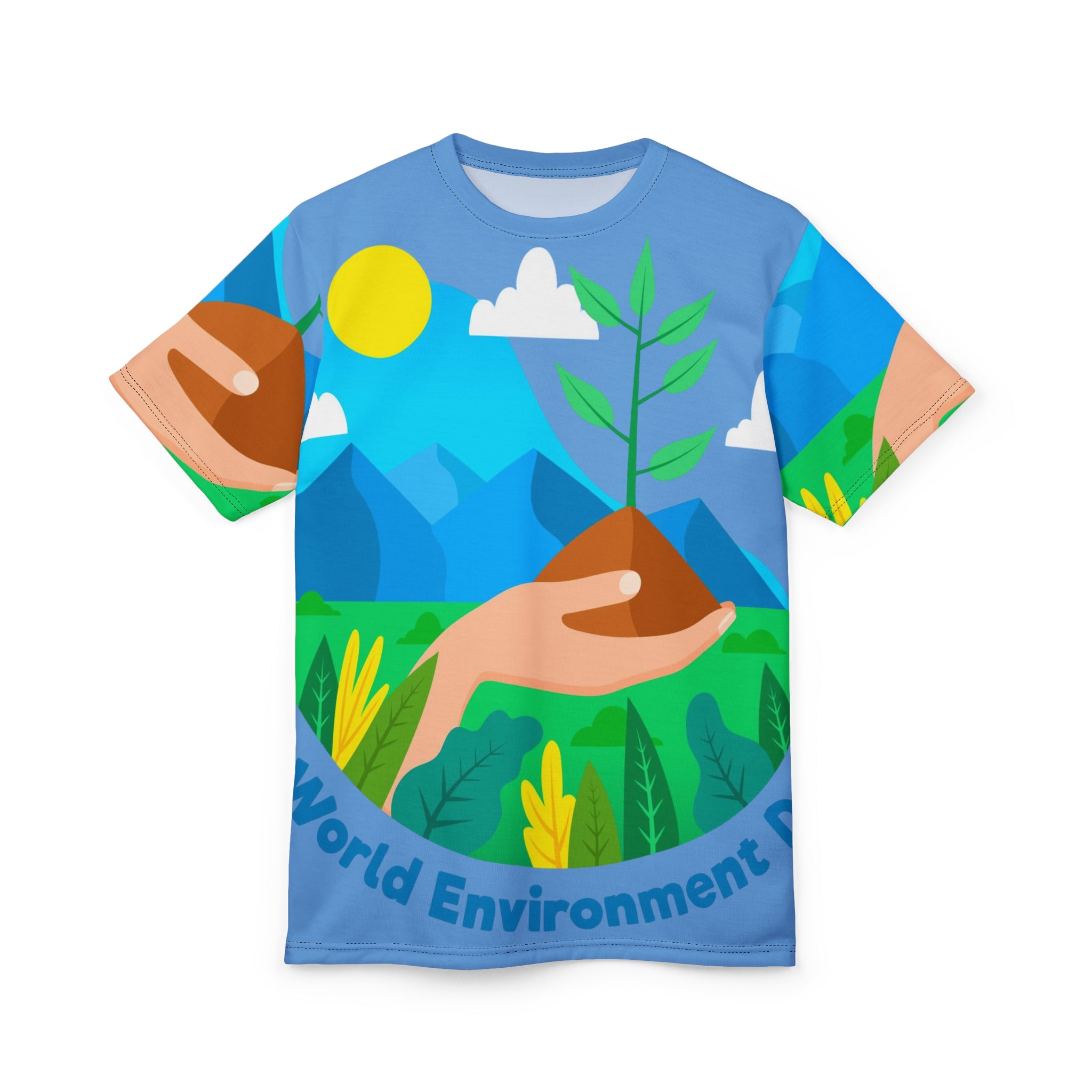 Environment Day Tee – Hand Planting Seedling Graphic Shirt