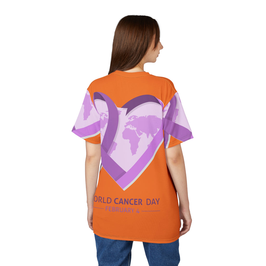 World Cancer Day Tee — February 4 Purple Ribbon Heart Awareness Shirt