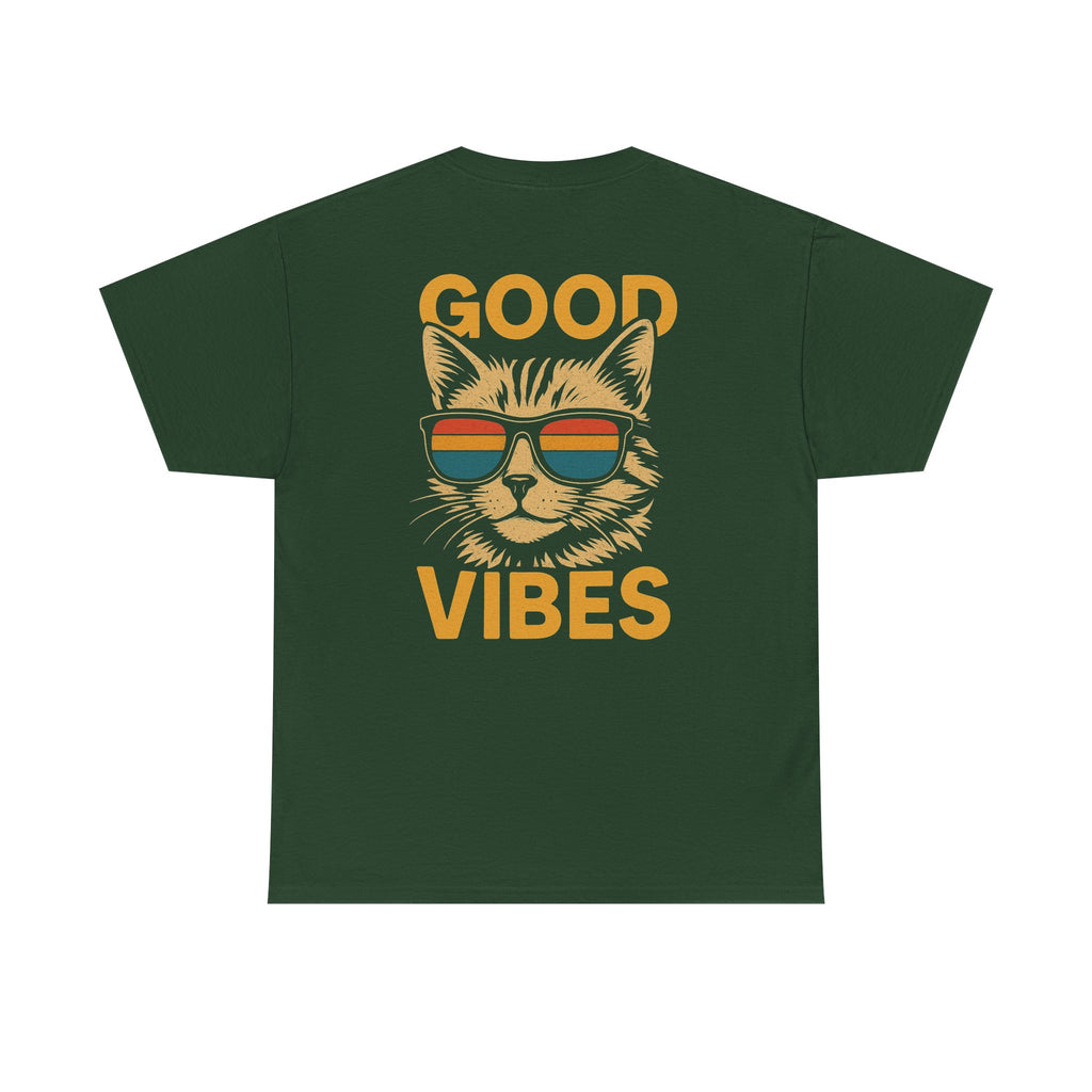 Good Vibes Cat Tee, Unisex Cotton T-Shirt, Summer Casual Top, Gift for Cat Lovers, Fun Pet Shirt, Chill Vibes Outfit