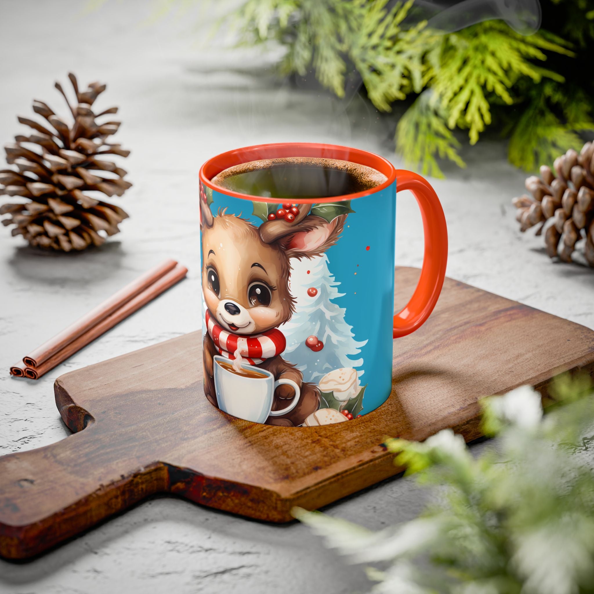 Cute Christmas Reindeer Coffee Mug (11oz & 15oz)
