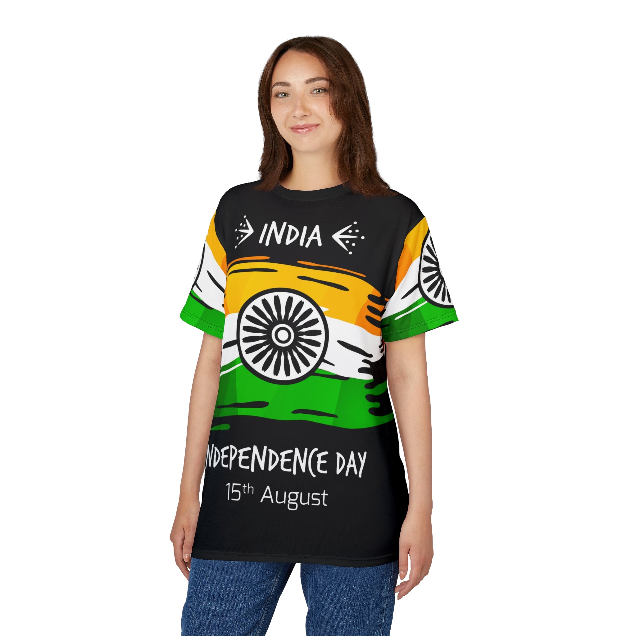 India Independence Day T-Shirt – Tricolor Flag Design (15th August)